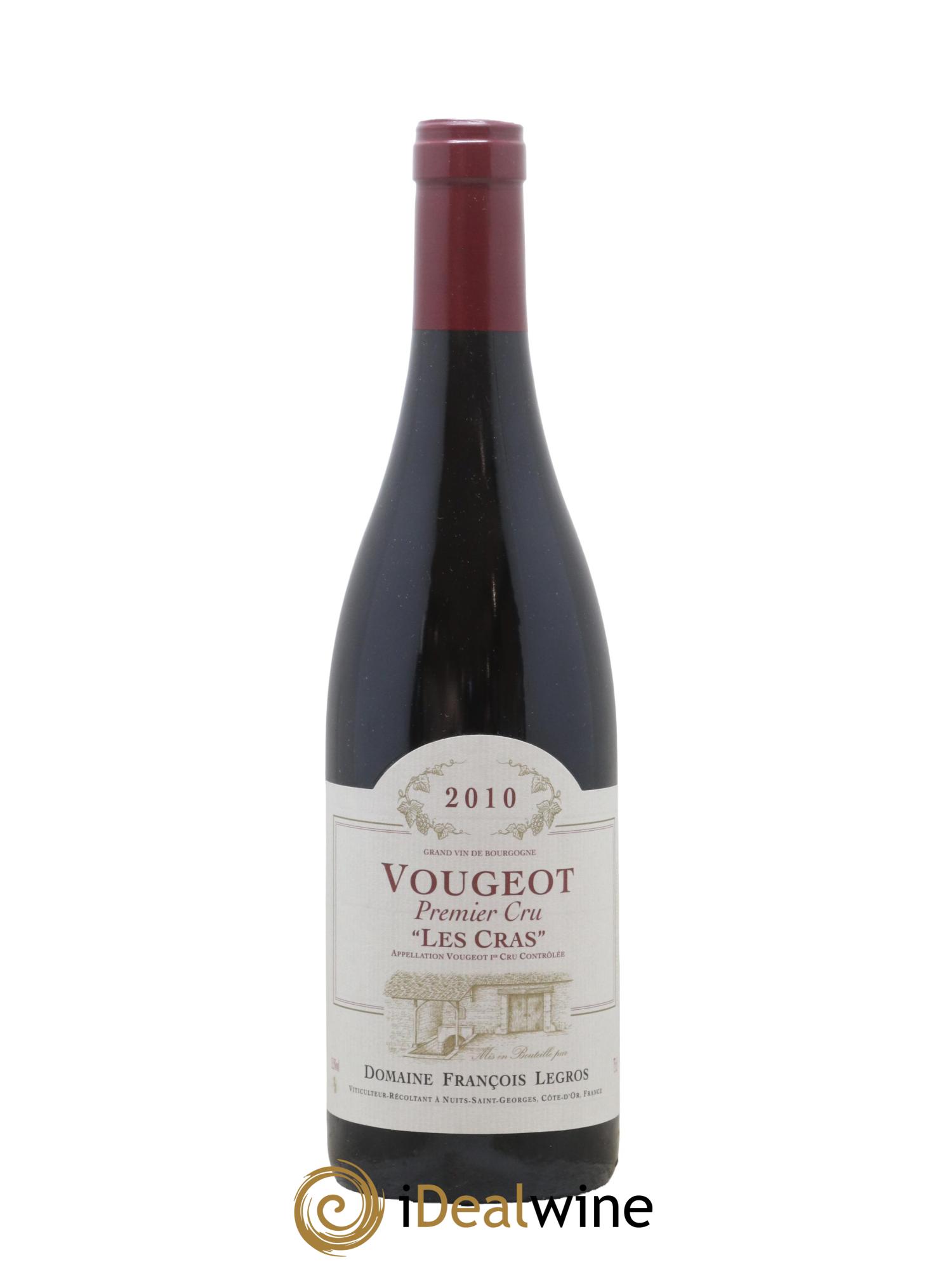 Vougeot 1er Cru Les Cras François Legros 2010 - Lot de 1 bouteille - 0