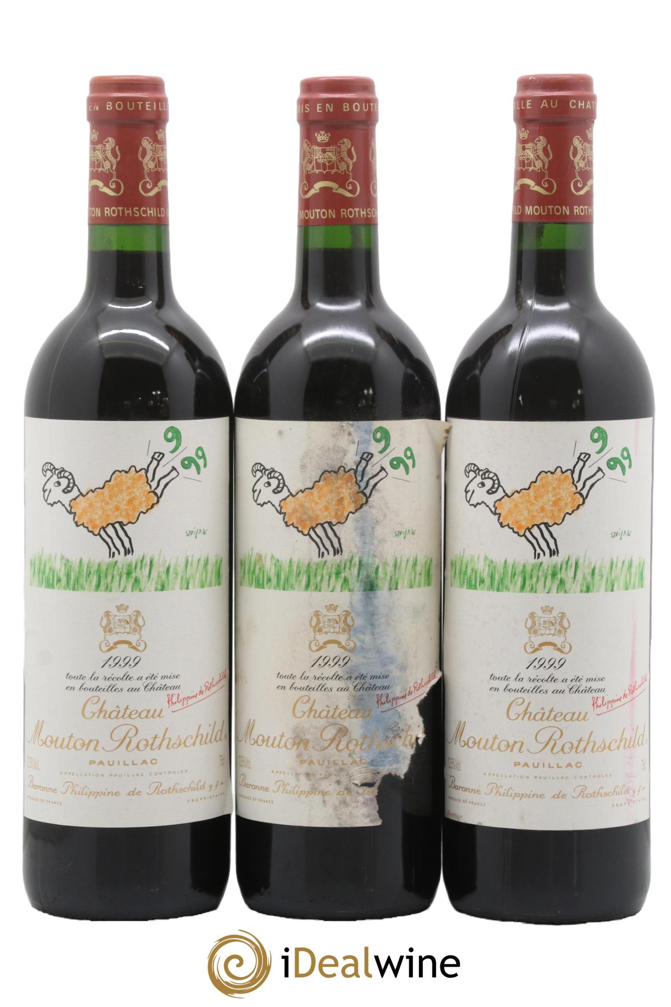 Château Mouton Rothschild 1er Grand Cru Classé 1999 - Posten von 3 Flaschen - 0