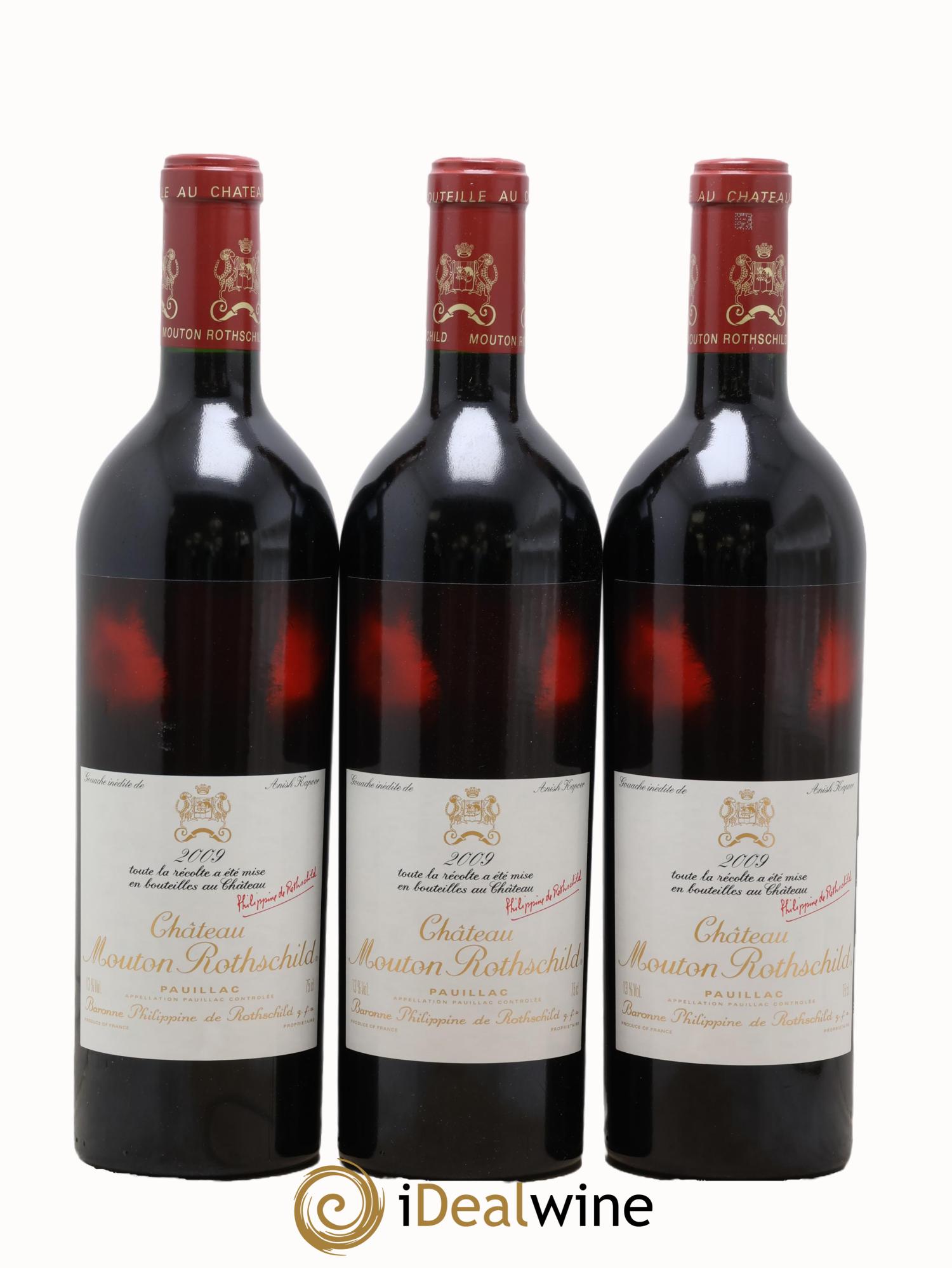 Château Mouton Rothschild 1er Grand Cru Classé 2009 - Lot de 3 bouteilles - 0