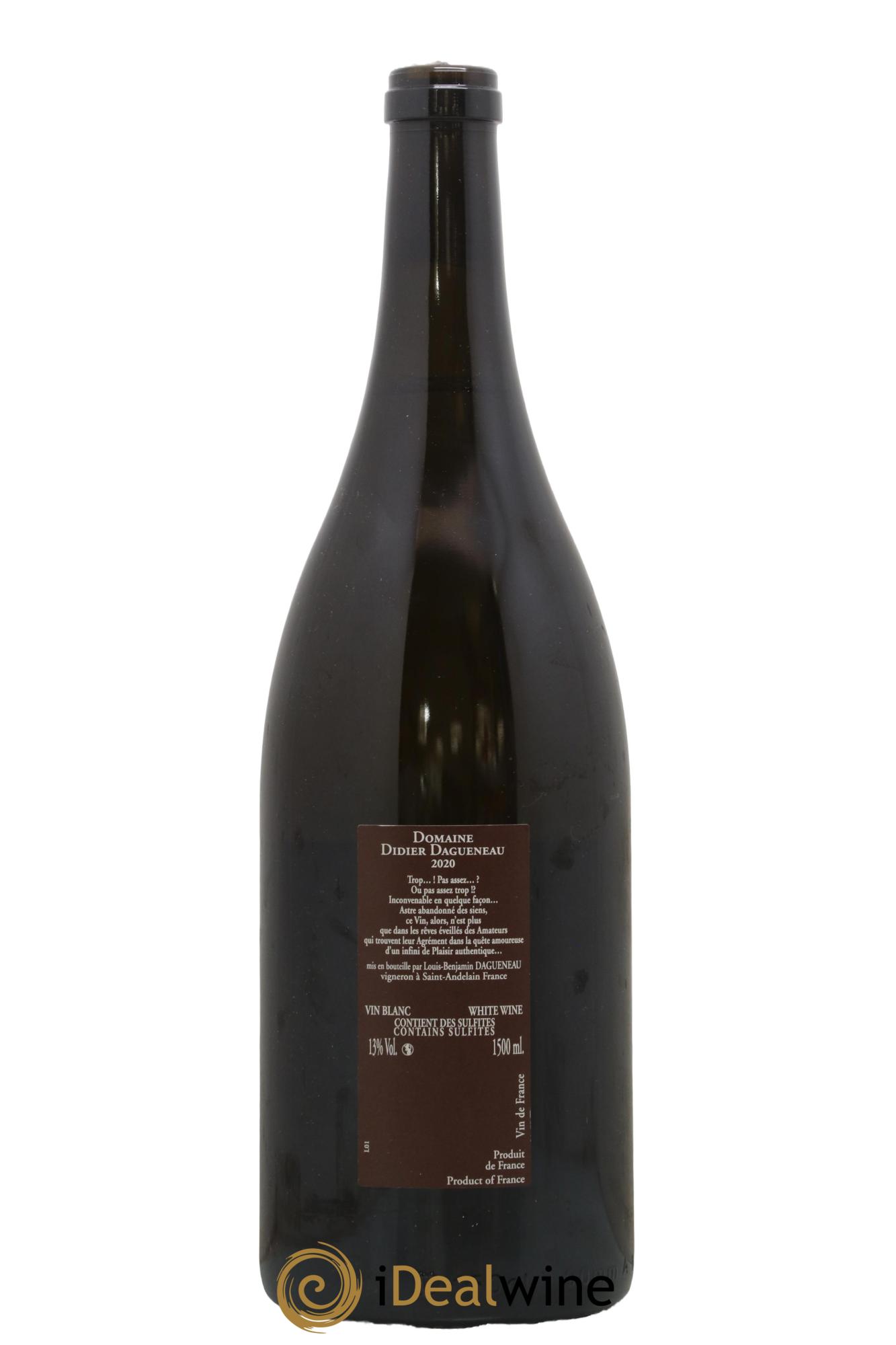 Vin de France (anciennement Pouilly-Fumé) Pur Sang Dagueneau (Domaine Didier - Louis-Benjamin) 2020 - Lotto di 1 magnum - 1