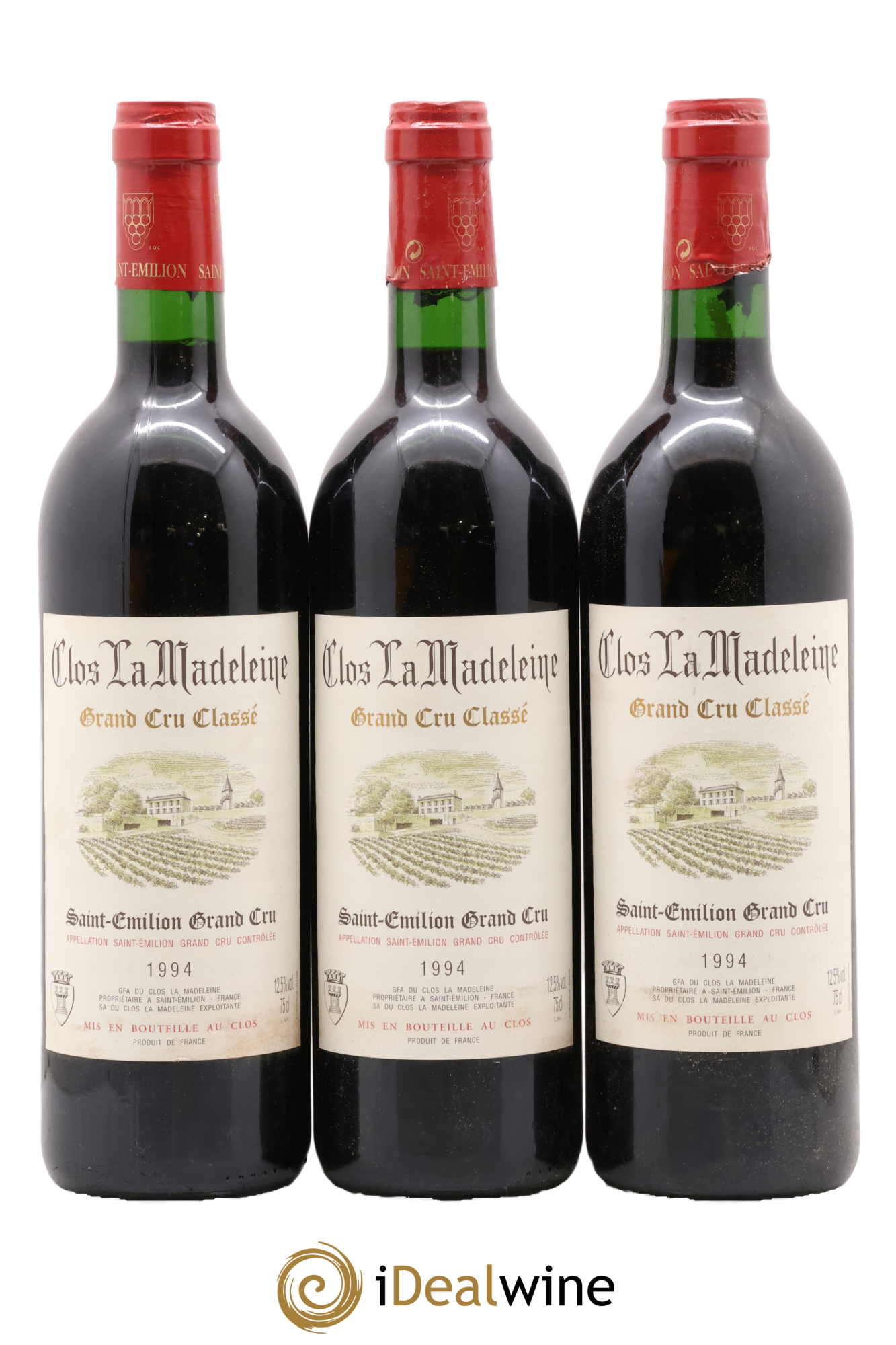 Clos la Madeleine Grand Cru Classé 1994 - Lot de 3 bouteilles - 0