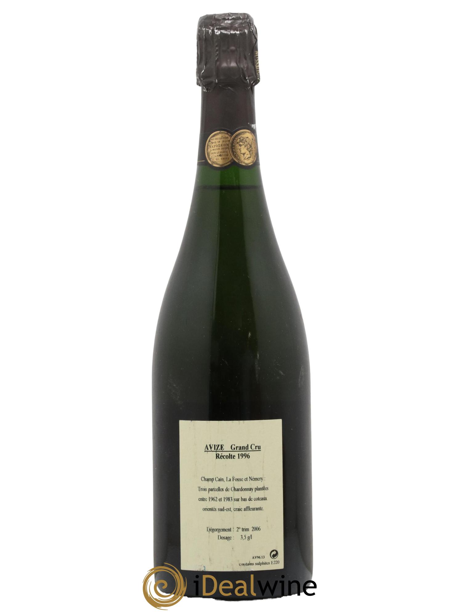 Champagne Avize Grand Cru Extra Brut Jacquesson 1996 - Lot de 1 bouteille - 1