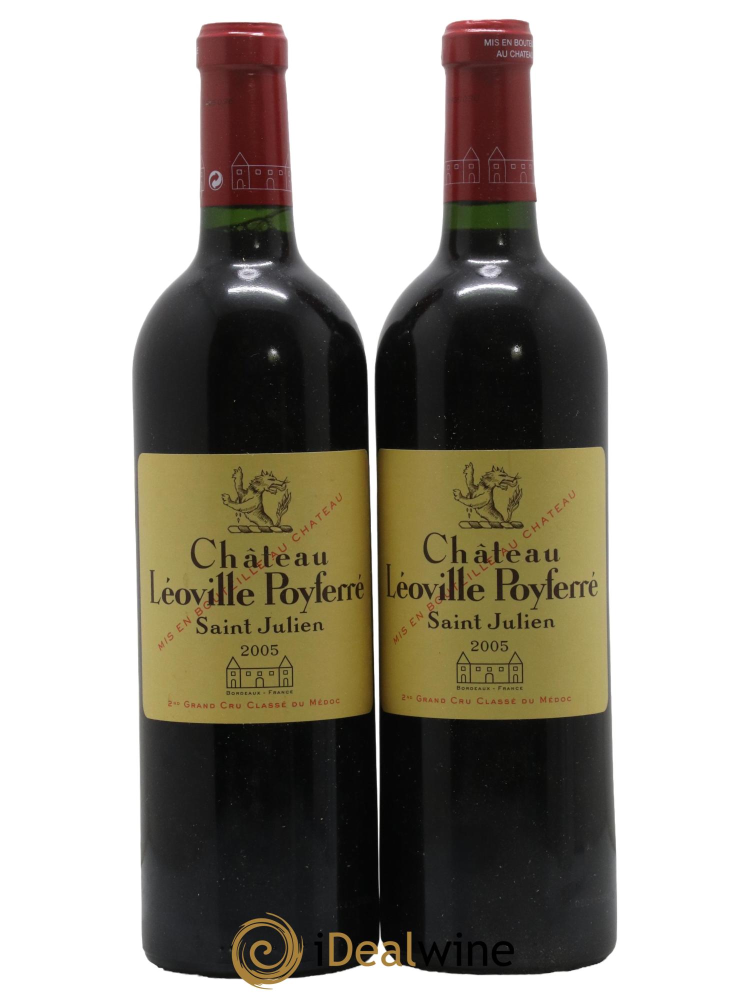 Château Léoville Poyferré 2ème Grand Cru Classé 2005 - Lot de 2 bouteilles - 0