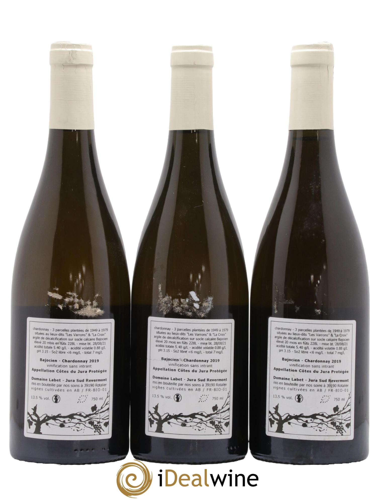 Côtes du Jura Chardonnay Bajocien Romain - Julien - Charline Labet 2019 - Lot de 3 bouteilles - 1