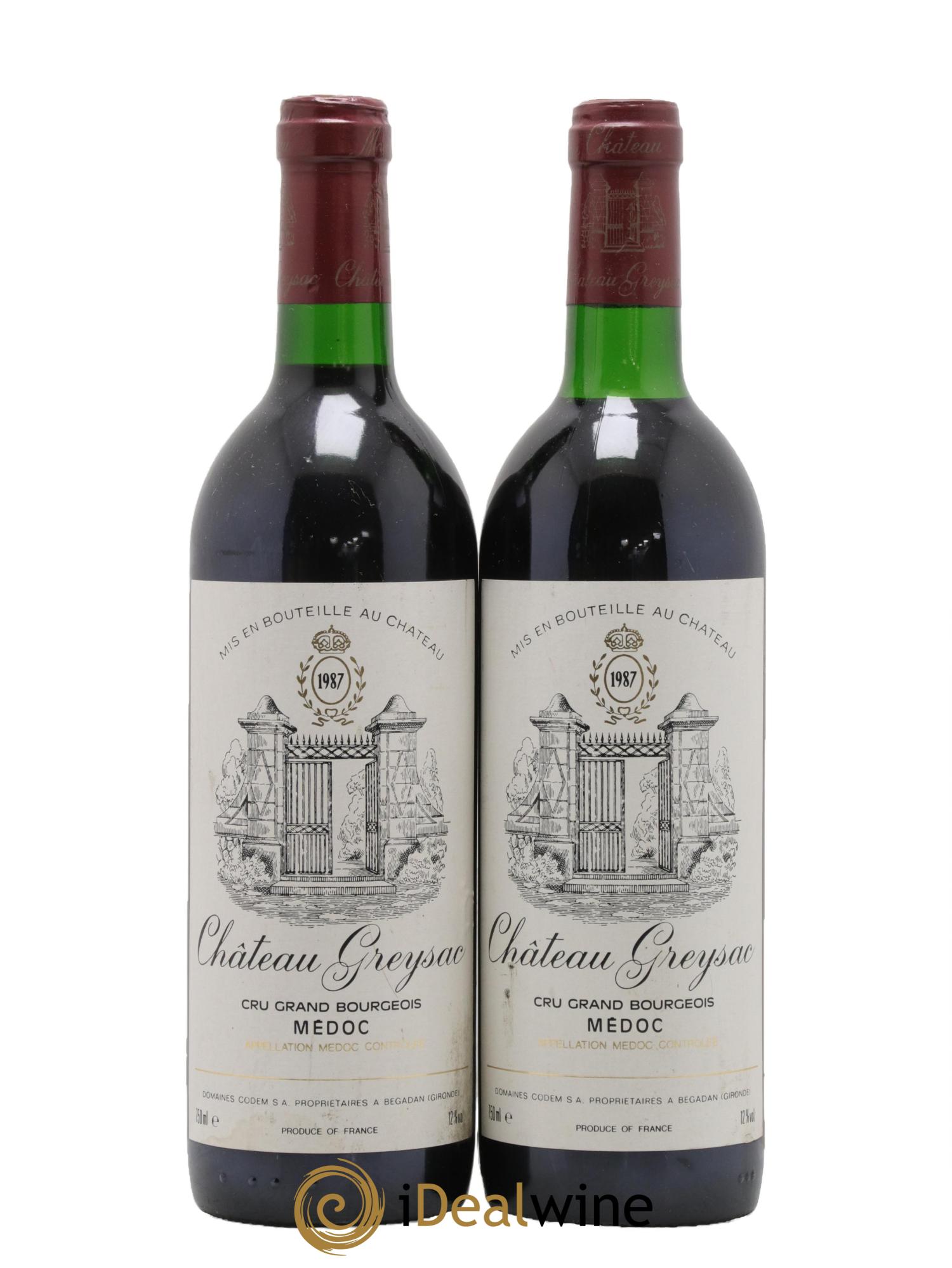 Château Greysac Cru Bourgeois 1987 - Lot of 2 bottles - 0