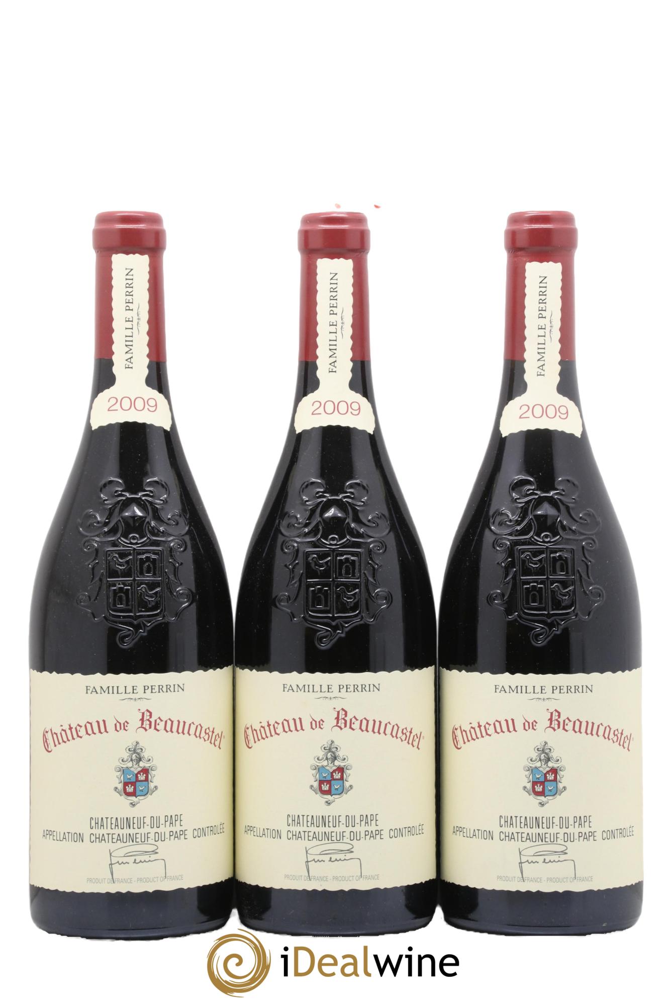 Châteauneuf-du-Pape Château de Beaucastel Famille Perrin 2009 - Lot of 3 bottles - 0