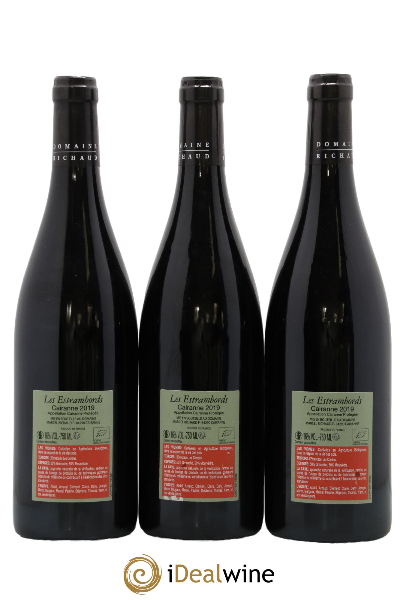 Cairanne Les Estrambords Marcel Richaud 2019 - Lot of 3 bottles - 1