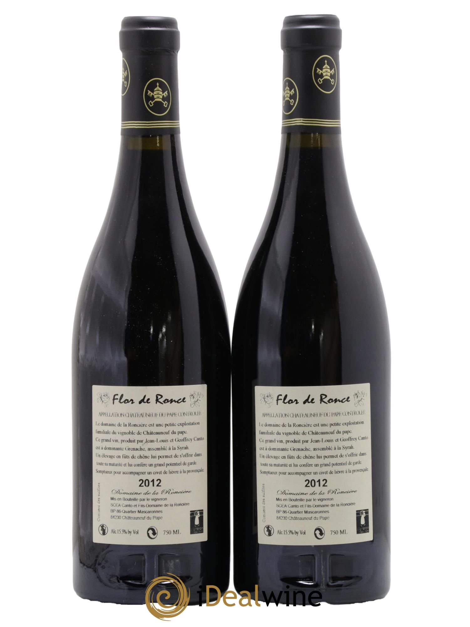 Châteauneuf-du-Pape Flor de Ronce Domaine de la Roncière 2012 - Posten von 2 Flaschen - 1