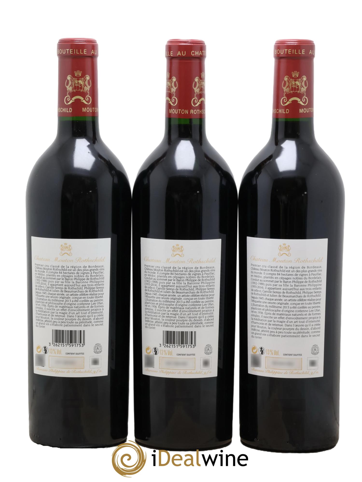 Château Mouton Rothschild 1er Grand Cru Classé 2013 - Lot of 3 bottles - 1