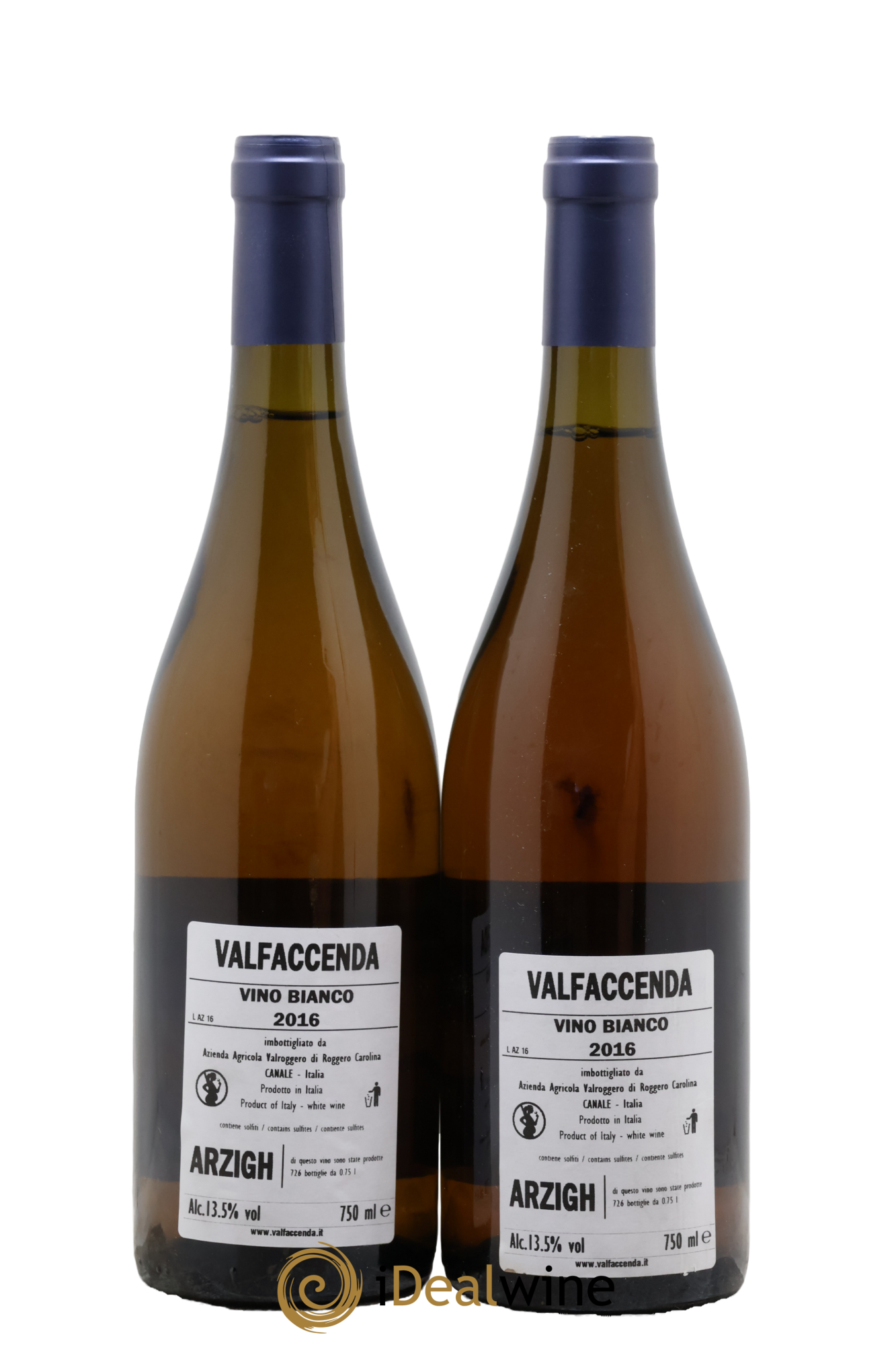 Italie Arzigh Bianco DOCG Valfaccenda Valroggero di Roggero Carolina 2016 - Lot of 2 bottles - 1