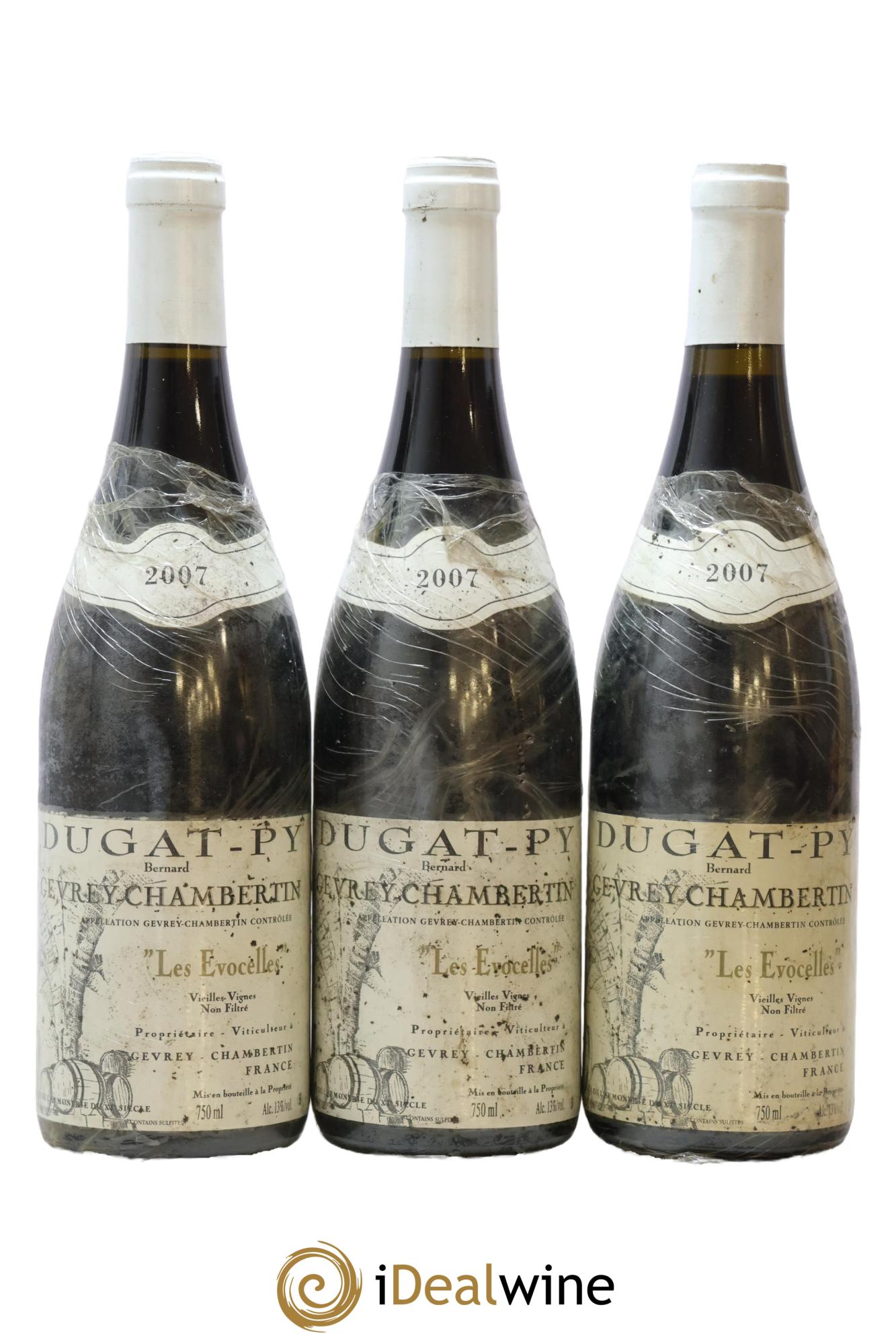 Gevrey-Chambertin Les Evocelles Vieilles Vignes Dugat-Py 2007 - Lot of 3 bottles - 0