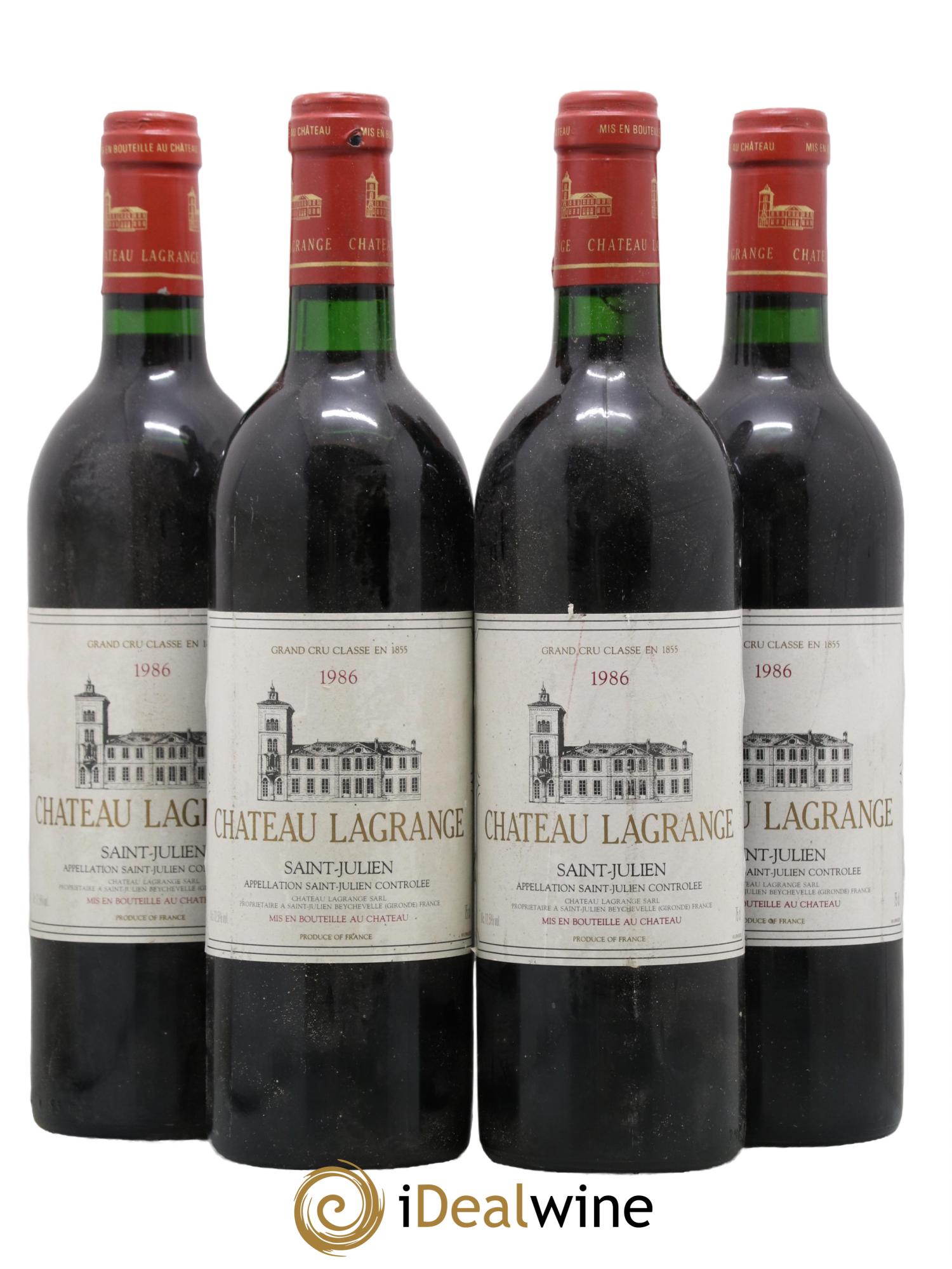 Château Lagrange 3ème Grand Cru Classé 1986 - Lot de 4 bouteilles - 0