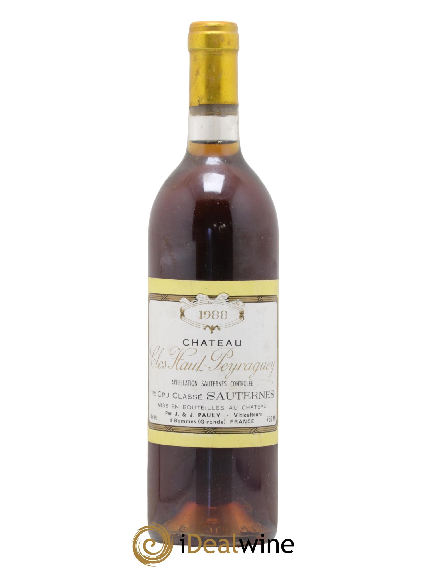 Clos Haut-Peyraguey 1er Grand Cru Classé 1988 - Lot of 1 bottle - 0