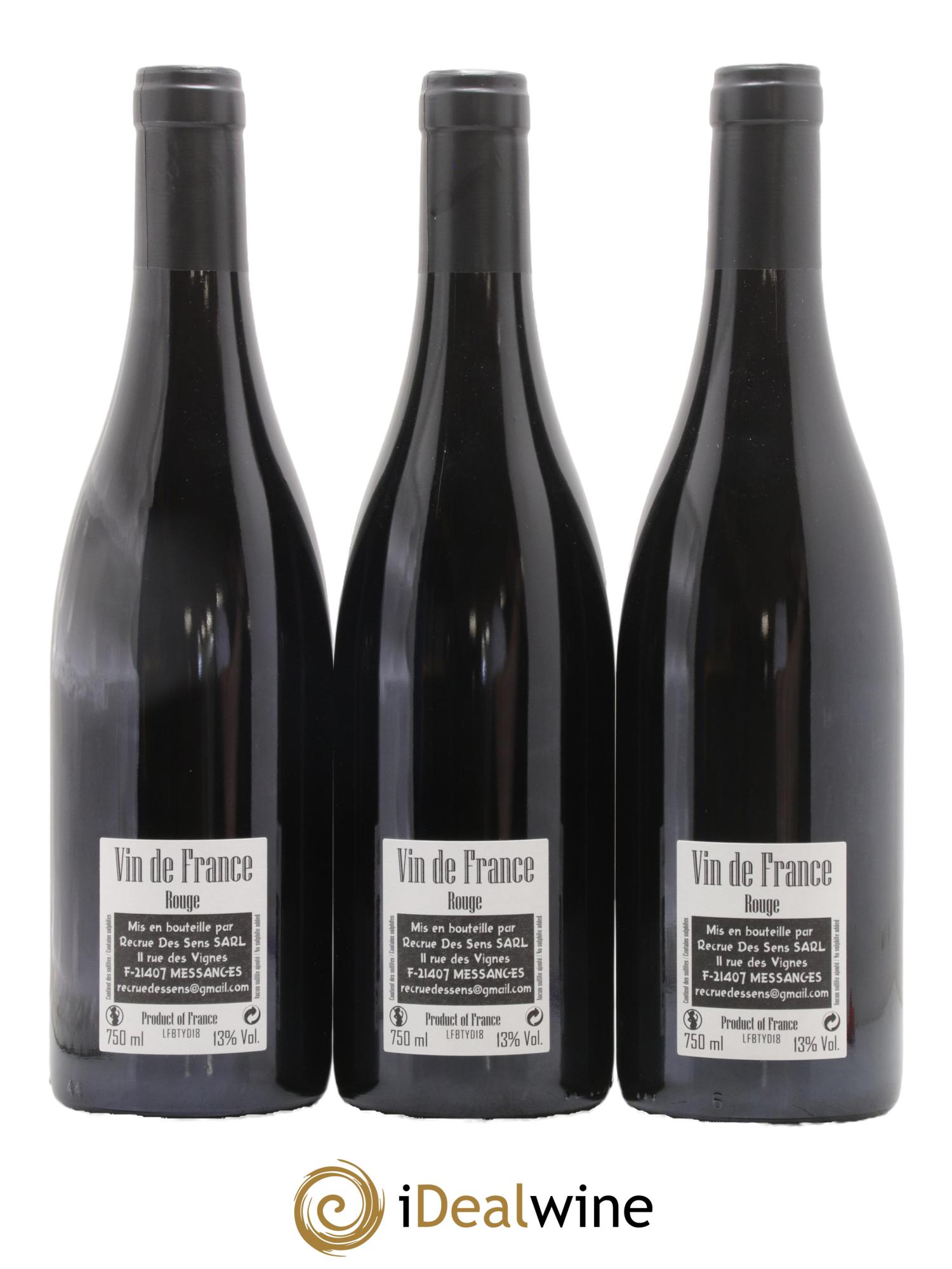 Vin de France Les Fleurs des BT Yann Durieux - Recrue des Sens Les Fleurs des BT Yann Durieux 2018 - Lotto di 3 bottiglie - 1