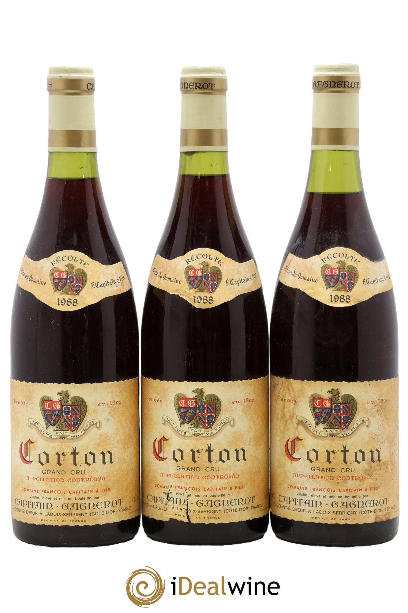 Corton Grand Cru Capitain-Gagnerot 1988 - Lot de 3 bouteilles - 0