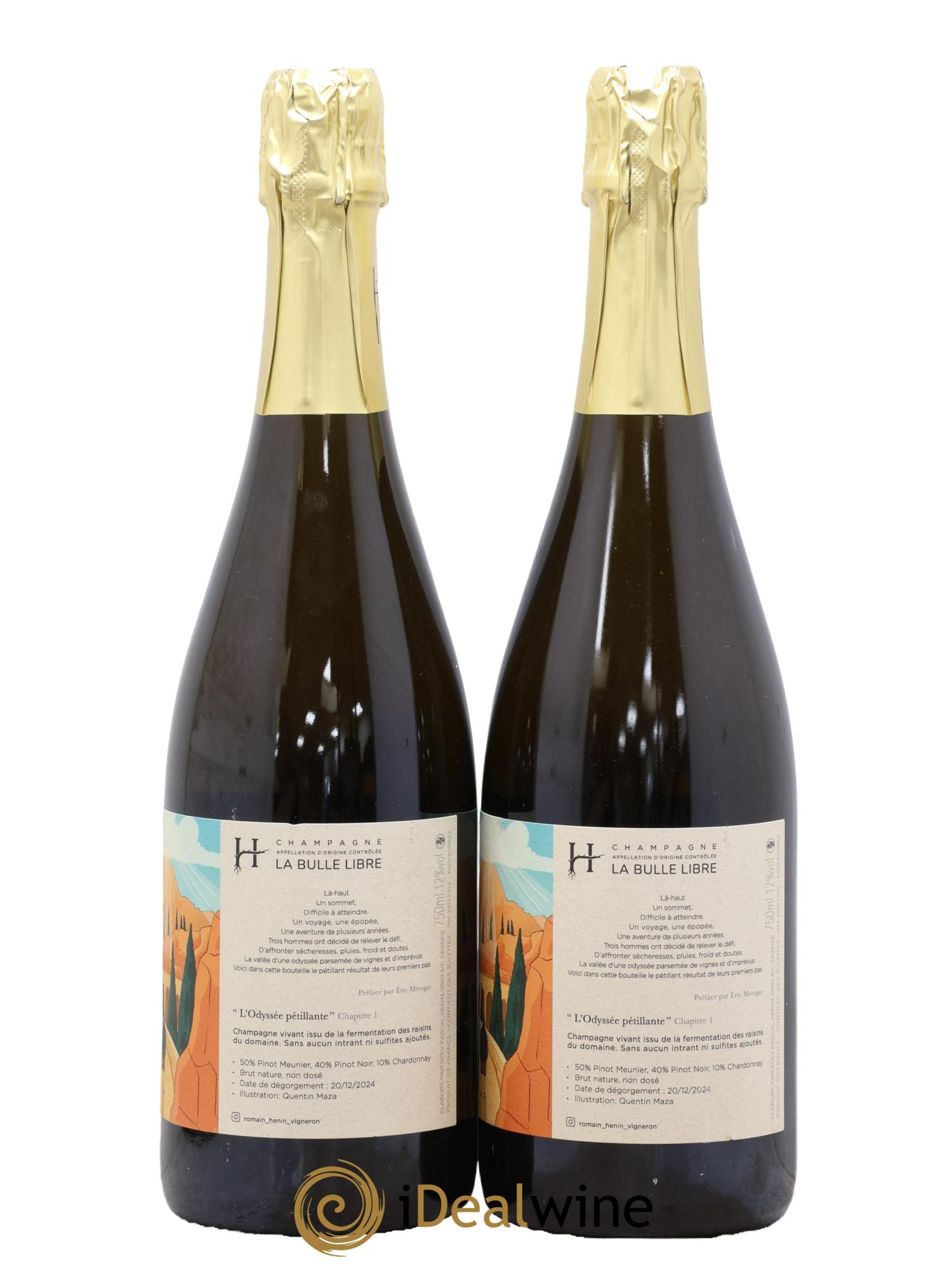 L'Odyssée Pétillante Chapitre 1 Romain Henin - Lot of 2 bottles - 1