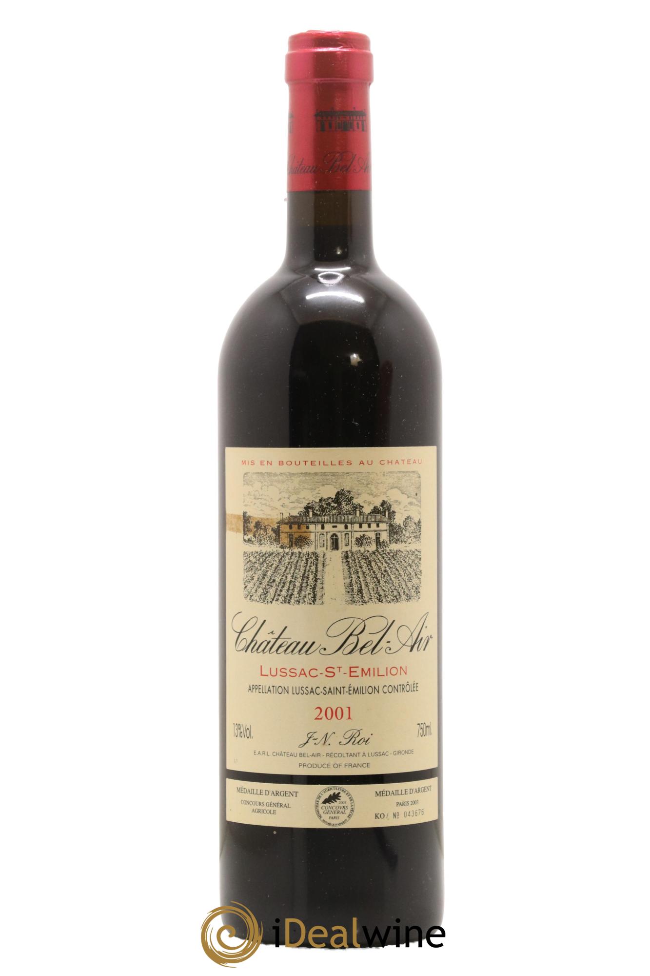Lussac Saint-Émilion Château Bel Air 2001 - Lot de 1 bouteille - 0