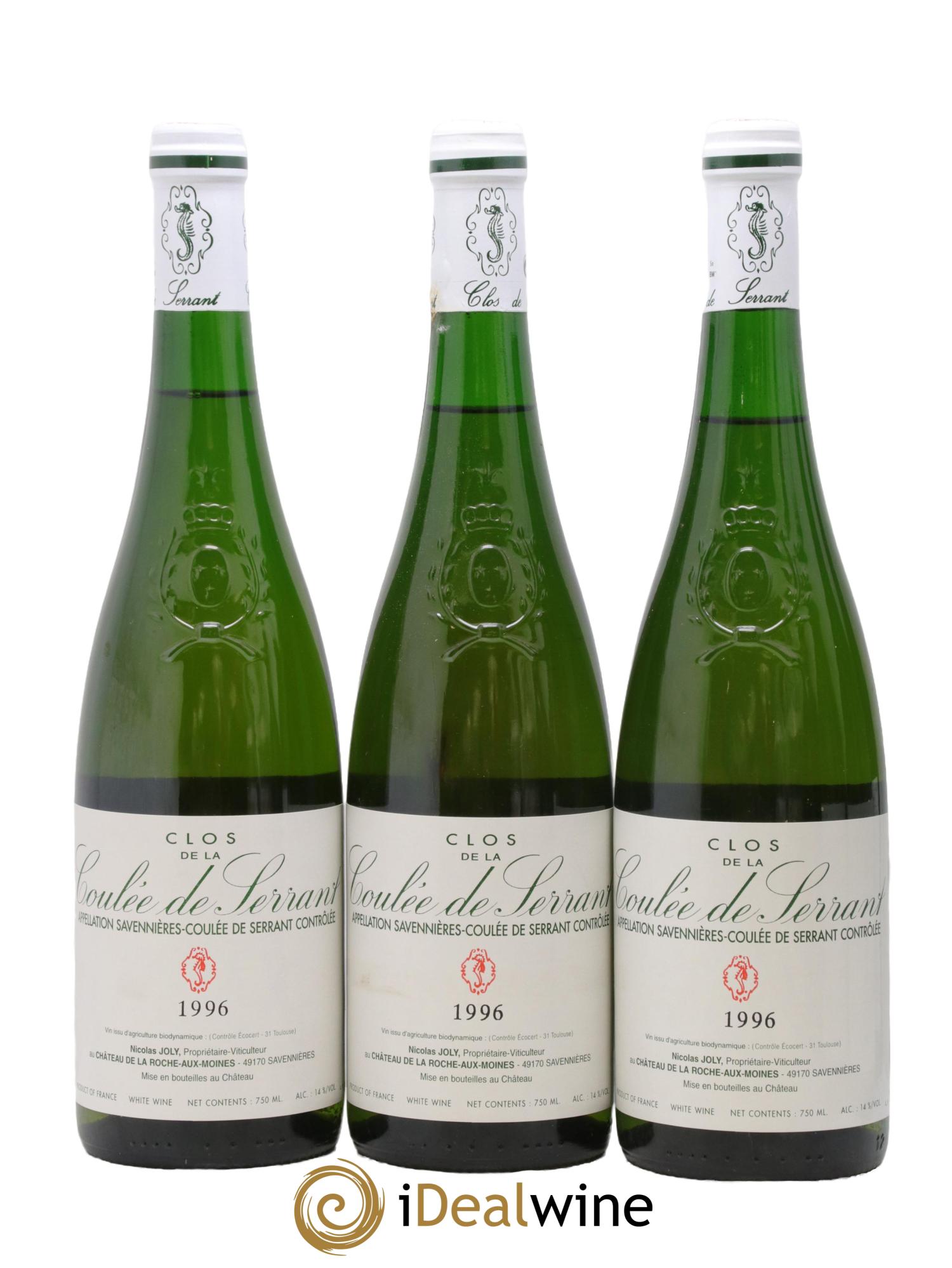 Savennières Clos de la Coulée de Serrant Vignobles de la Coulée de Serrant - Nicolas Joly 1996 - Lotto di 6 bottiglie - 1