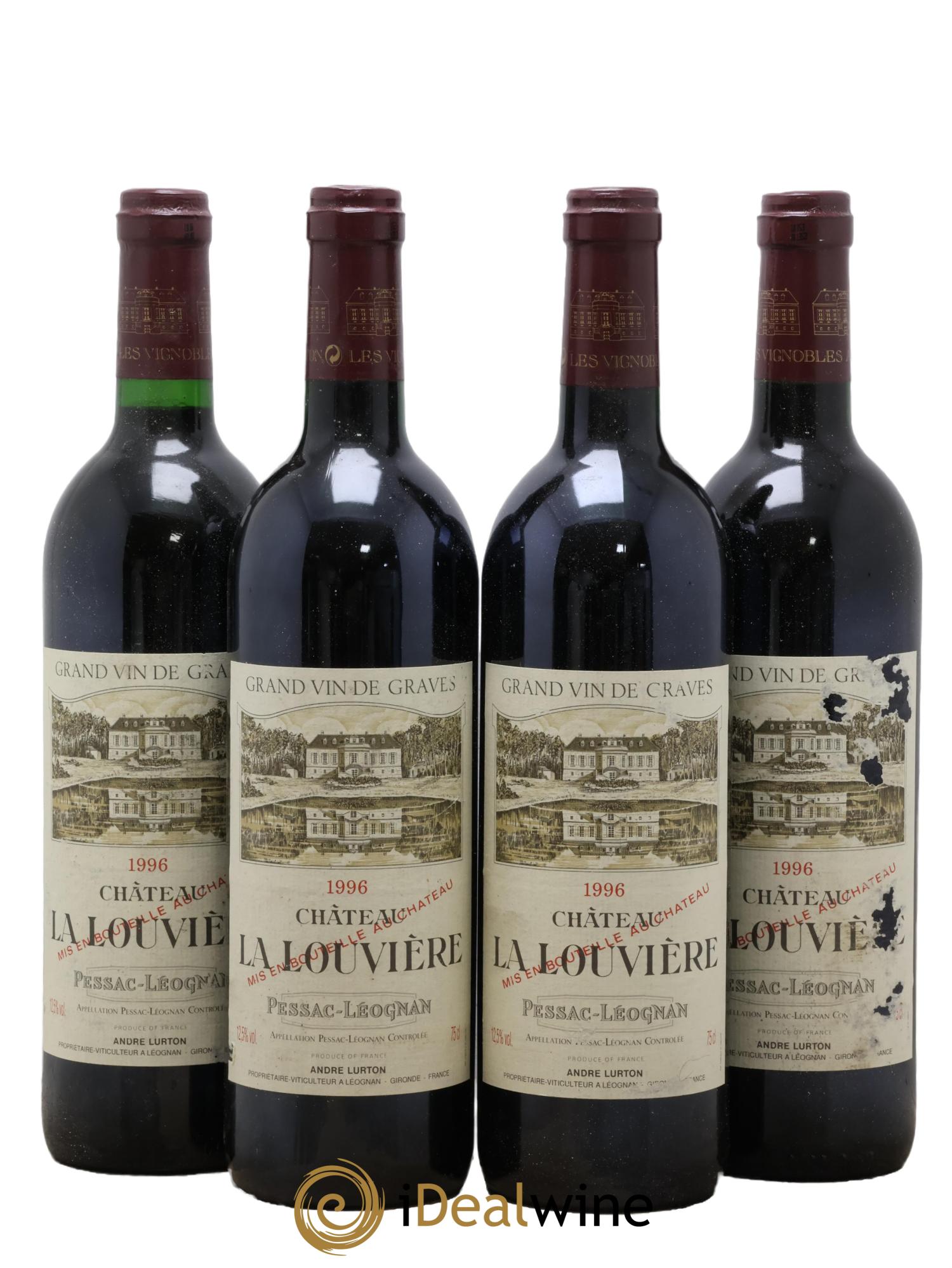 Château la Louvière 1996 - Lot de 4 bouteilles - 0
