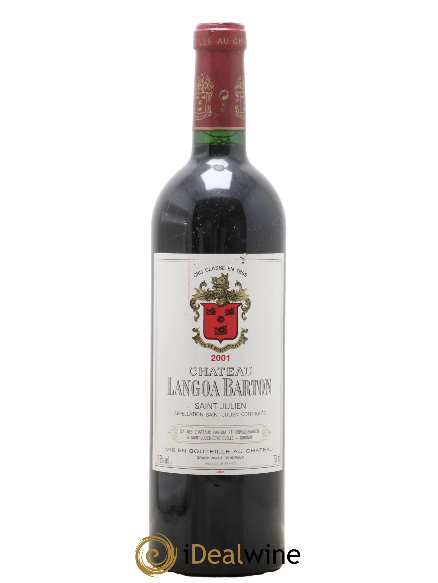 Château Langoa Barton 3ème Grand Cru Classé 2001 - Lot de 1 bouteille - 0