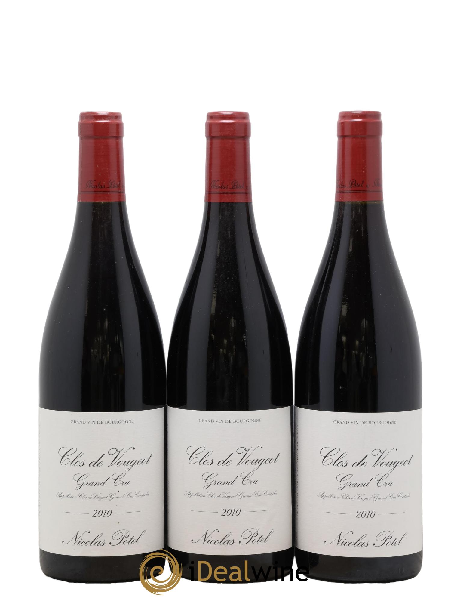 Clos de Vougeot Grand Cru Nicolas Potel 2010 - Lot of 3 bottles - 0