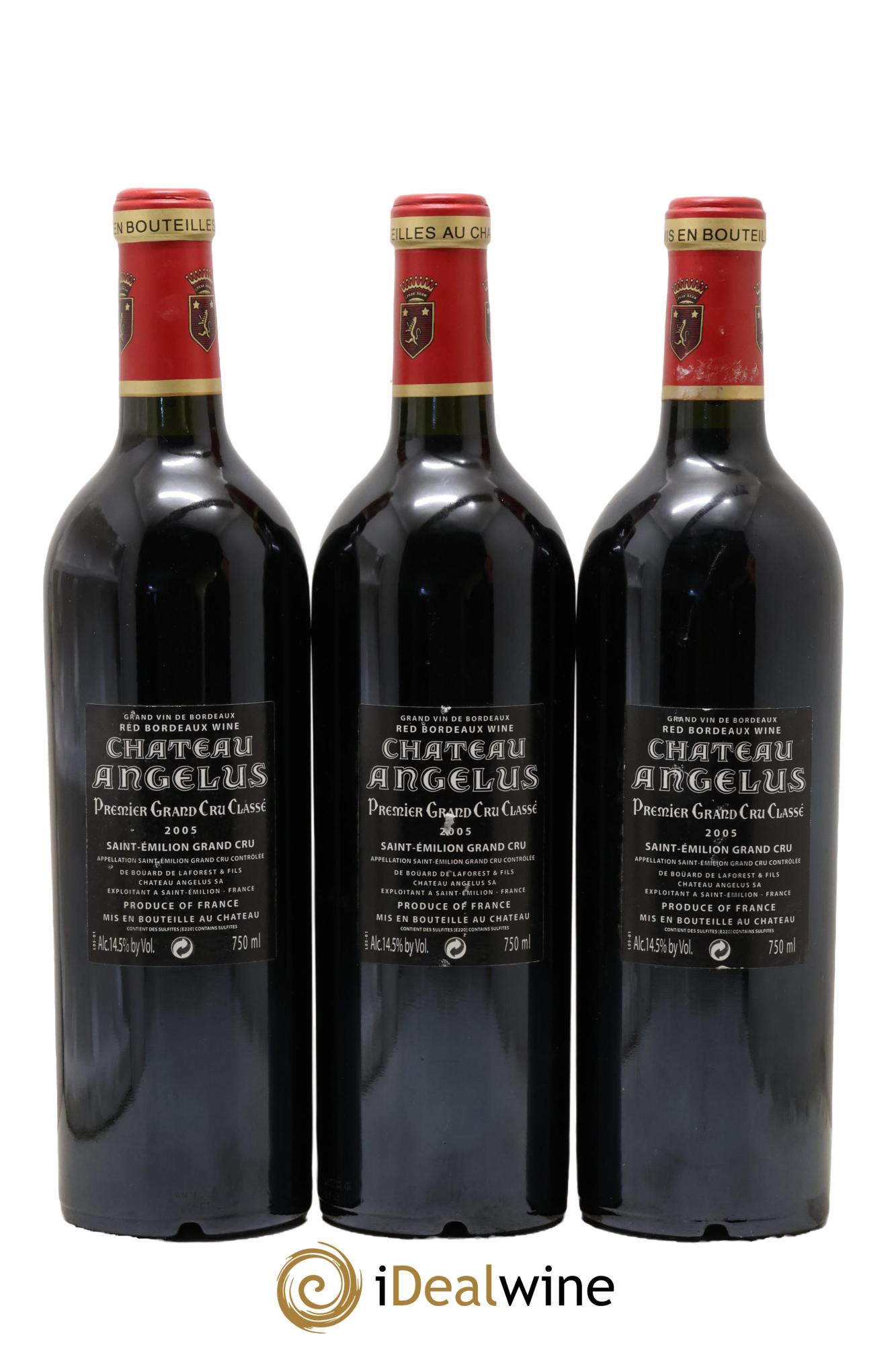 Château Angélus 1er Grand Cru Classé A 2005 - Lot de 3 bouteilles - 1