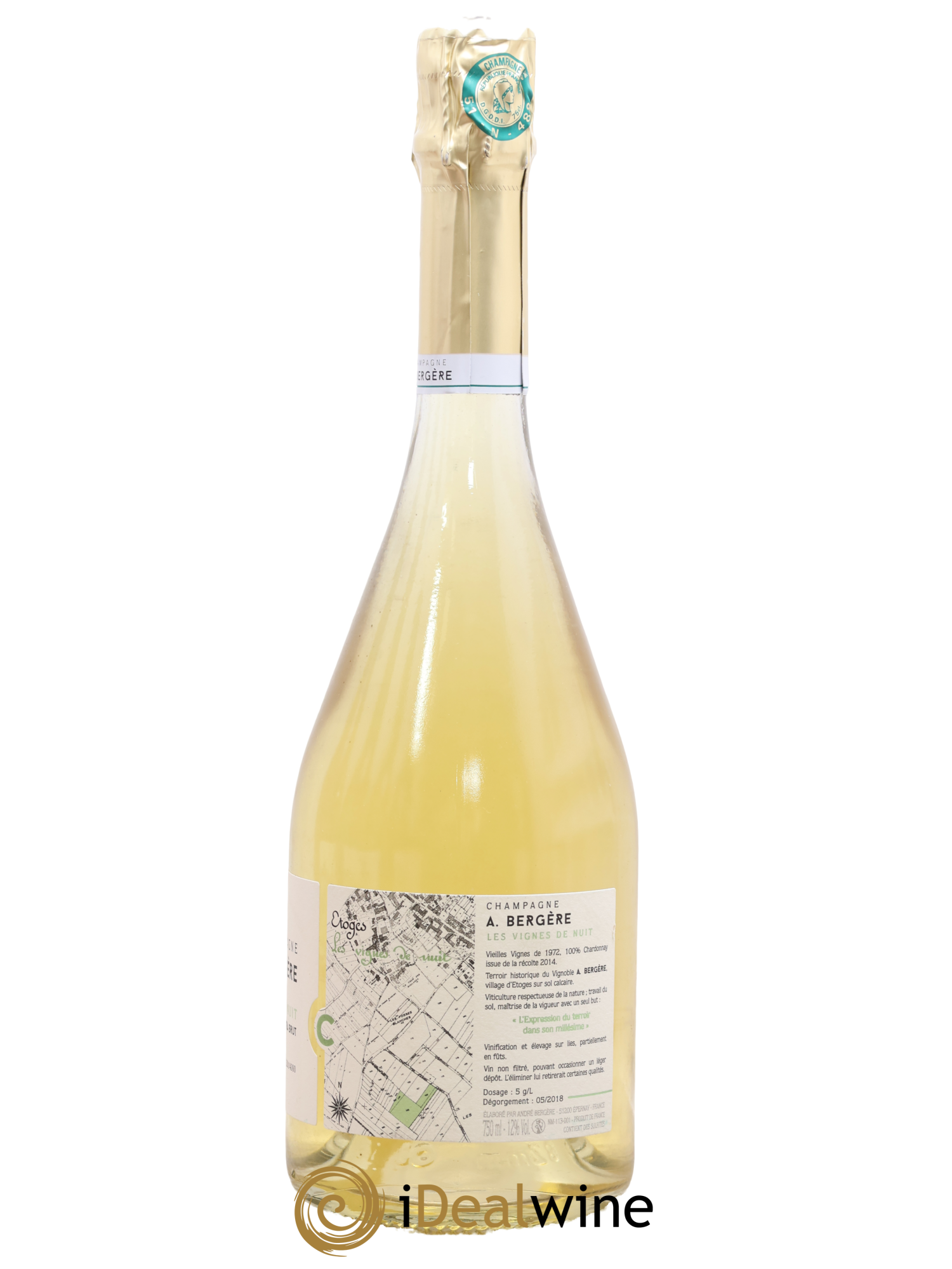 Champagne Vignes de nuits Blanc de blancs A. Bergere 2014 - Lot of 1 bottle - 1