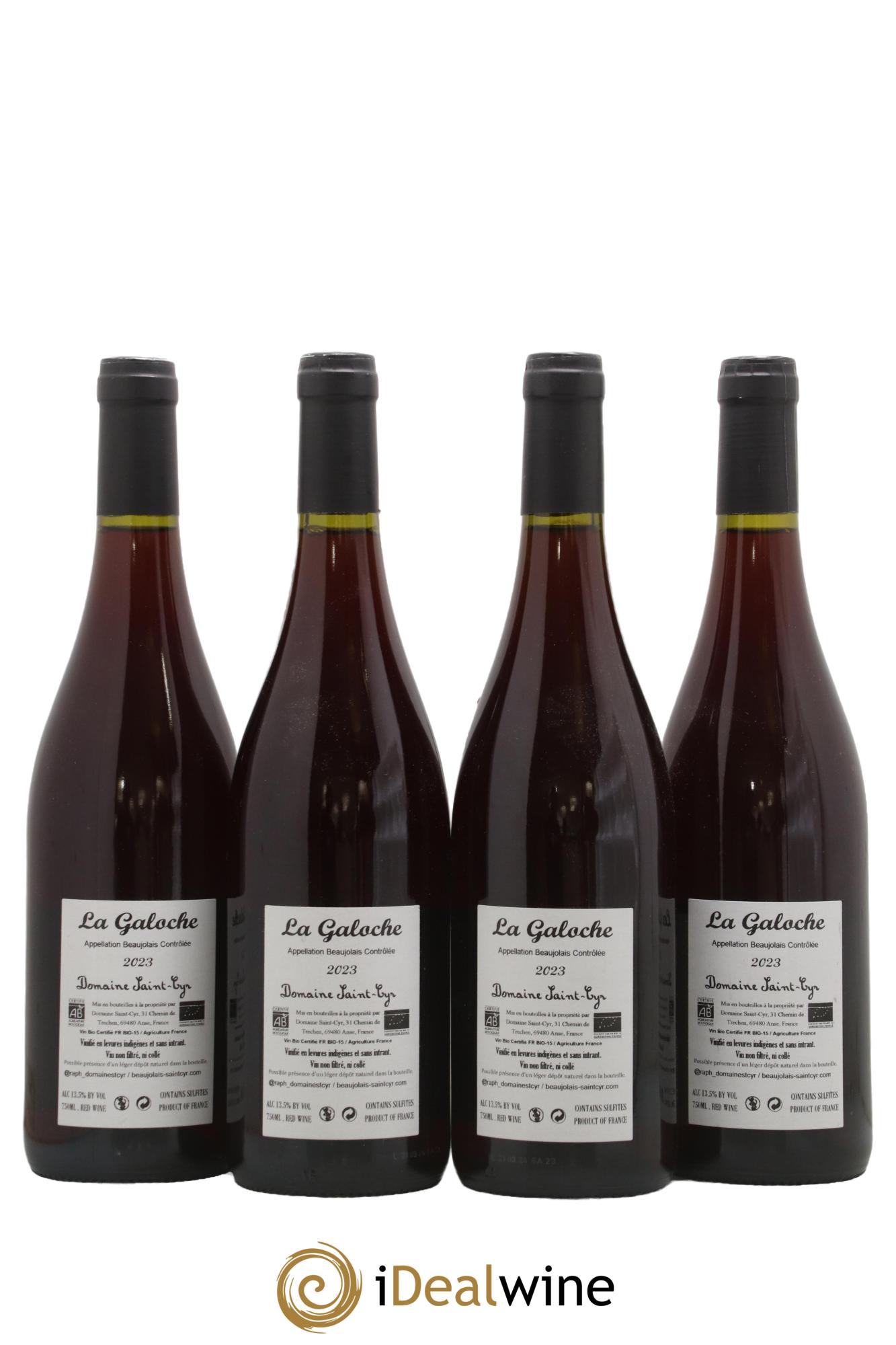 Beaujolais La Galoche Domaine Saint-Cyr  2023 - Lot de 4 bouteilles - 1