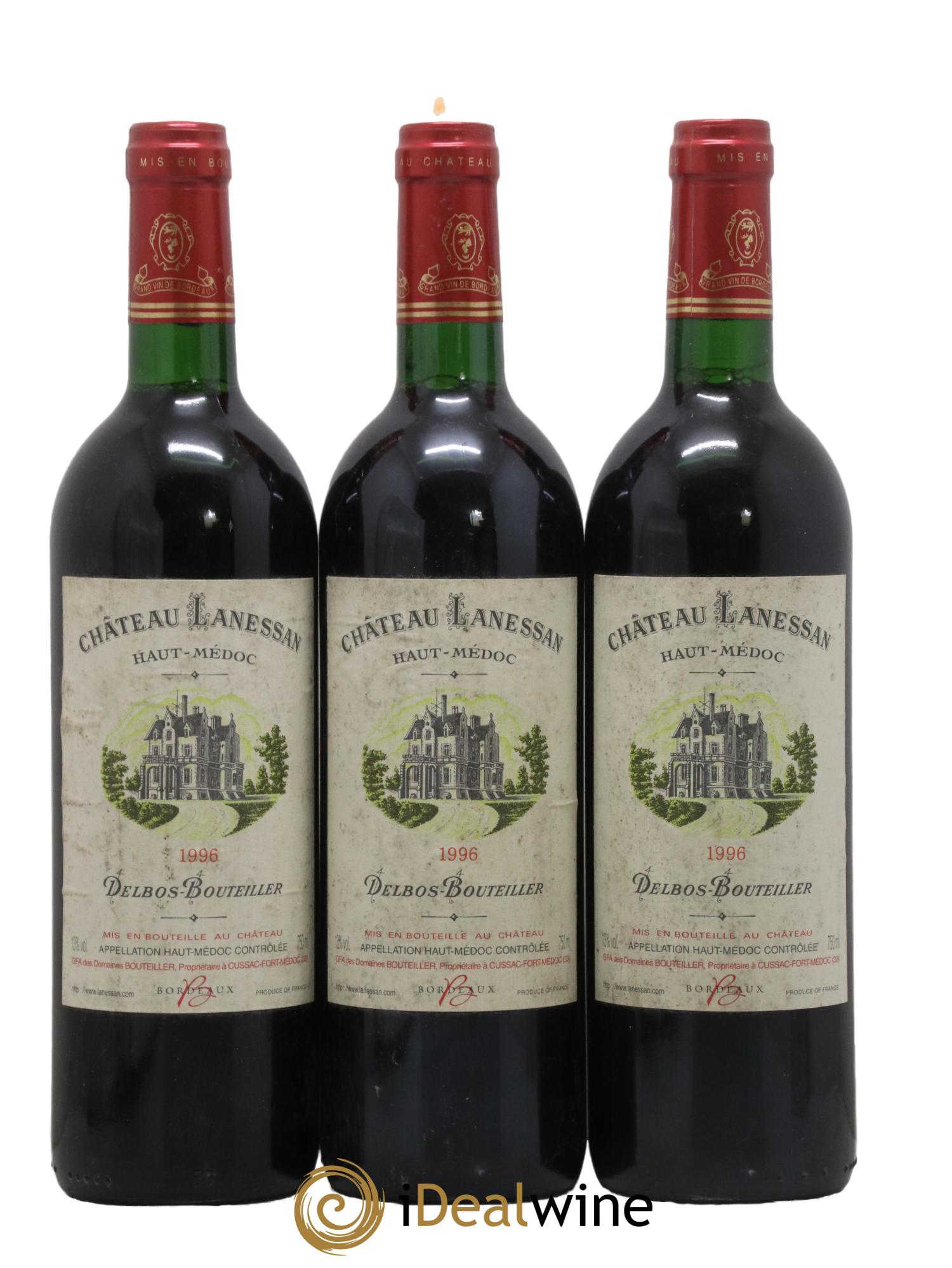 Château Lanessan Cru Bourgeois 1996 - Lot de 3 bouteilles - 0