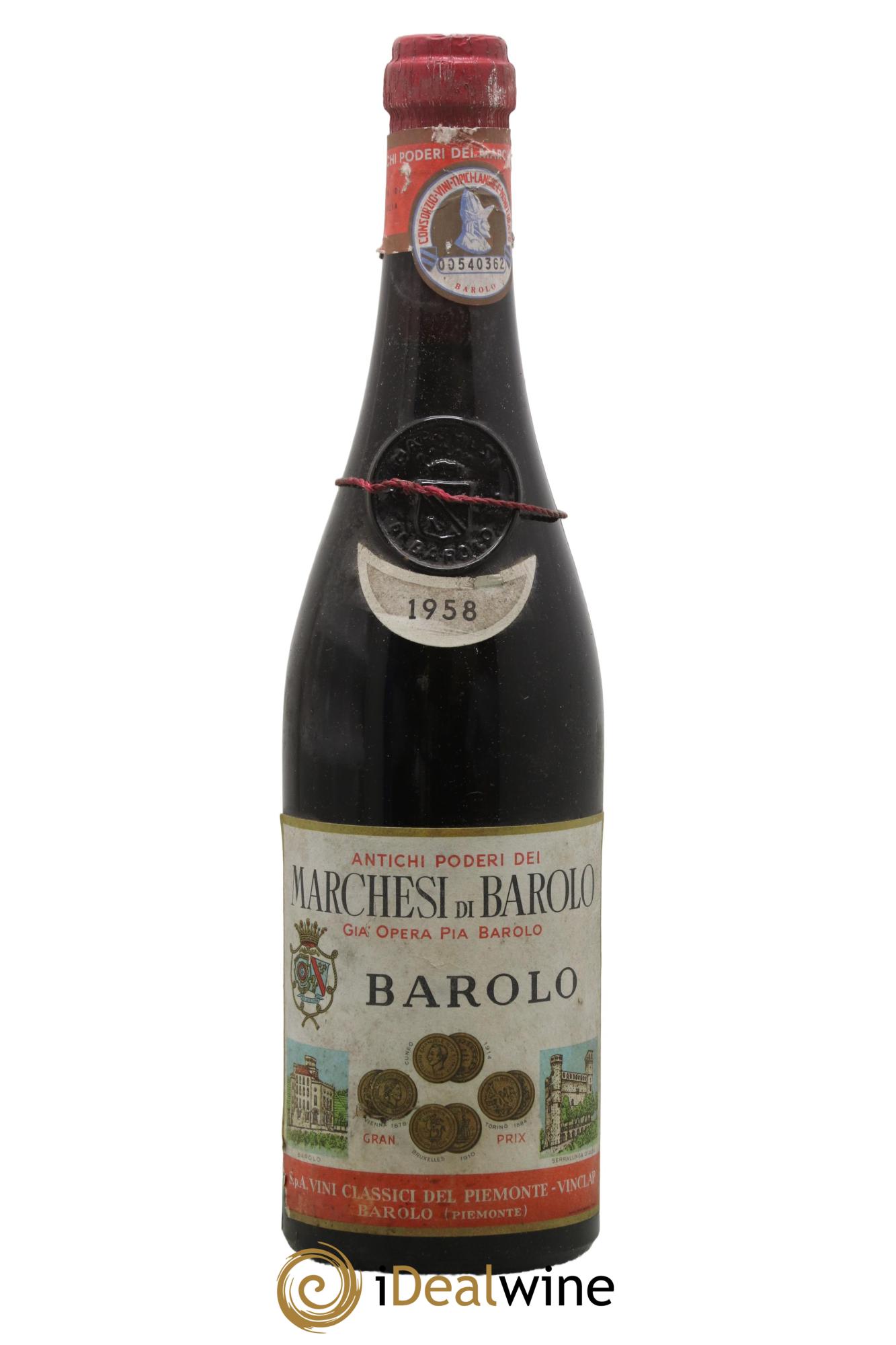 Barolo Marchesi Di Barolo 1958 - Lot de 1 bouteille - 0
