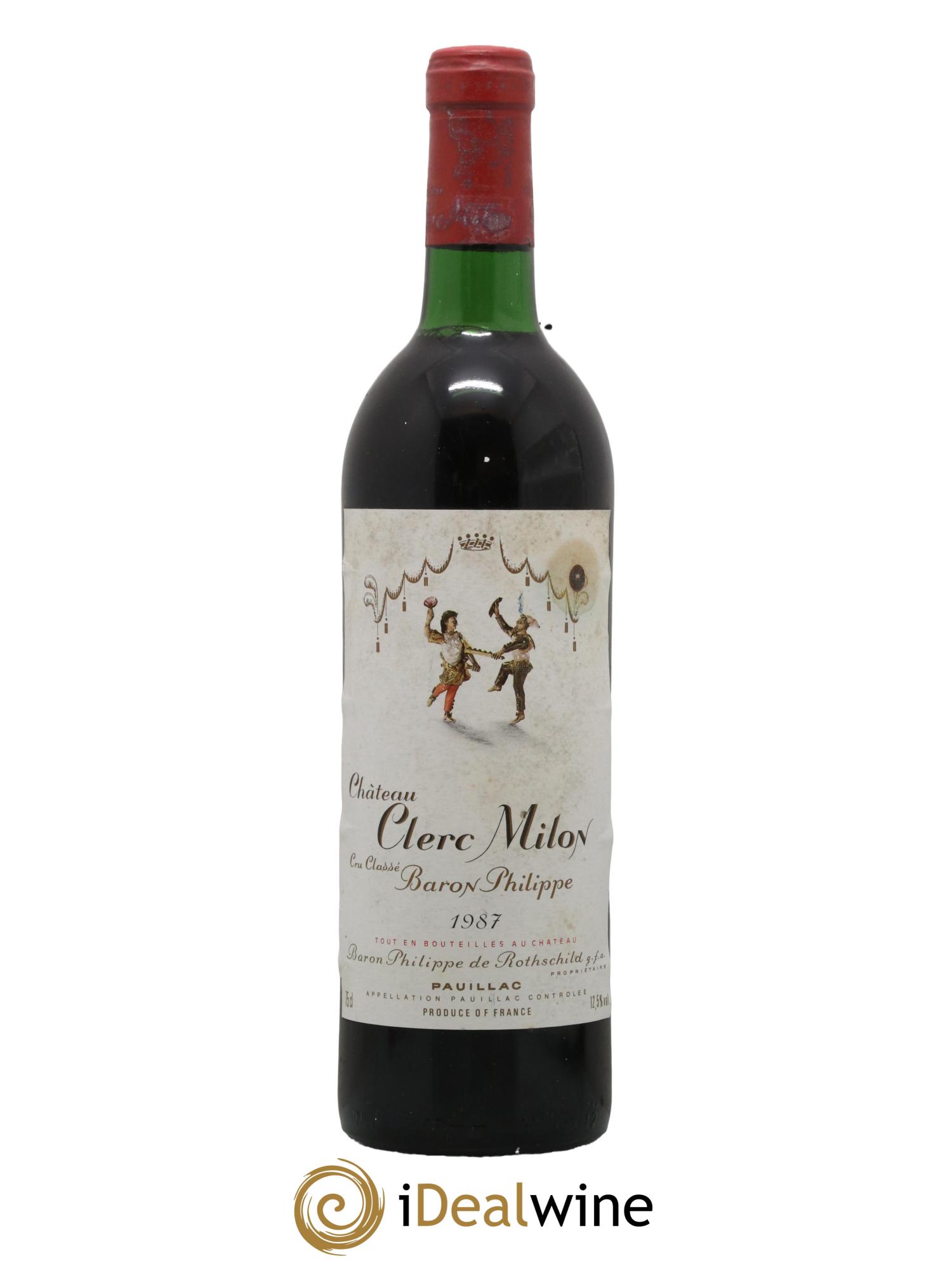 Château Clerc Milon 5ème Grand Cru Classé 1987 - Lot de 1 bouteille - 0