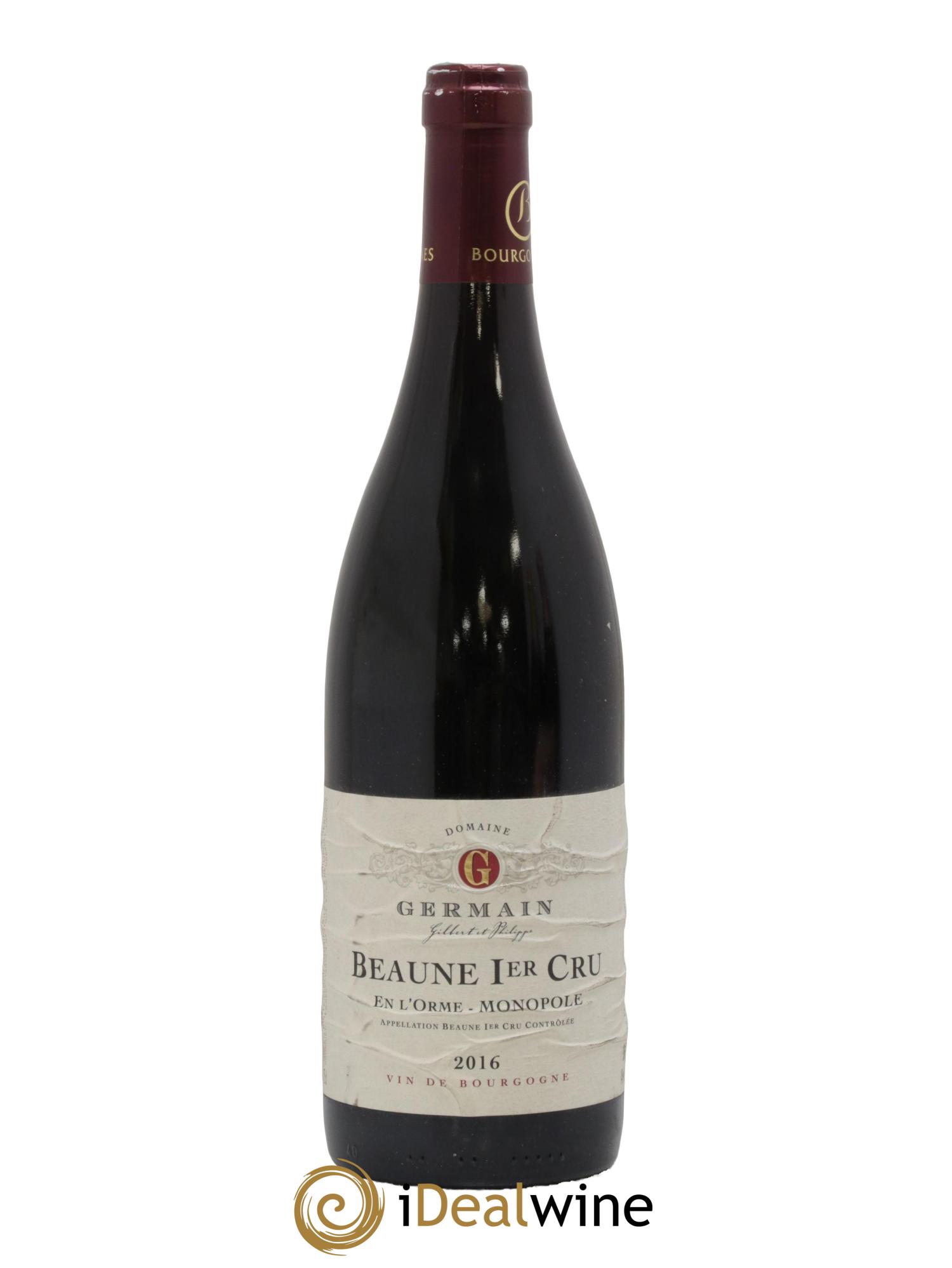 Beaune 1er Cru En l'Orme Gilbert et Philippe Germain 2016 - Lot de 1 bouteille - 0