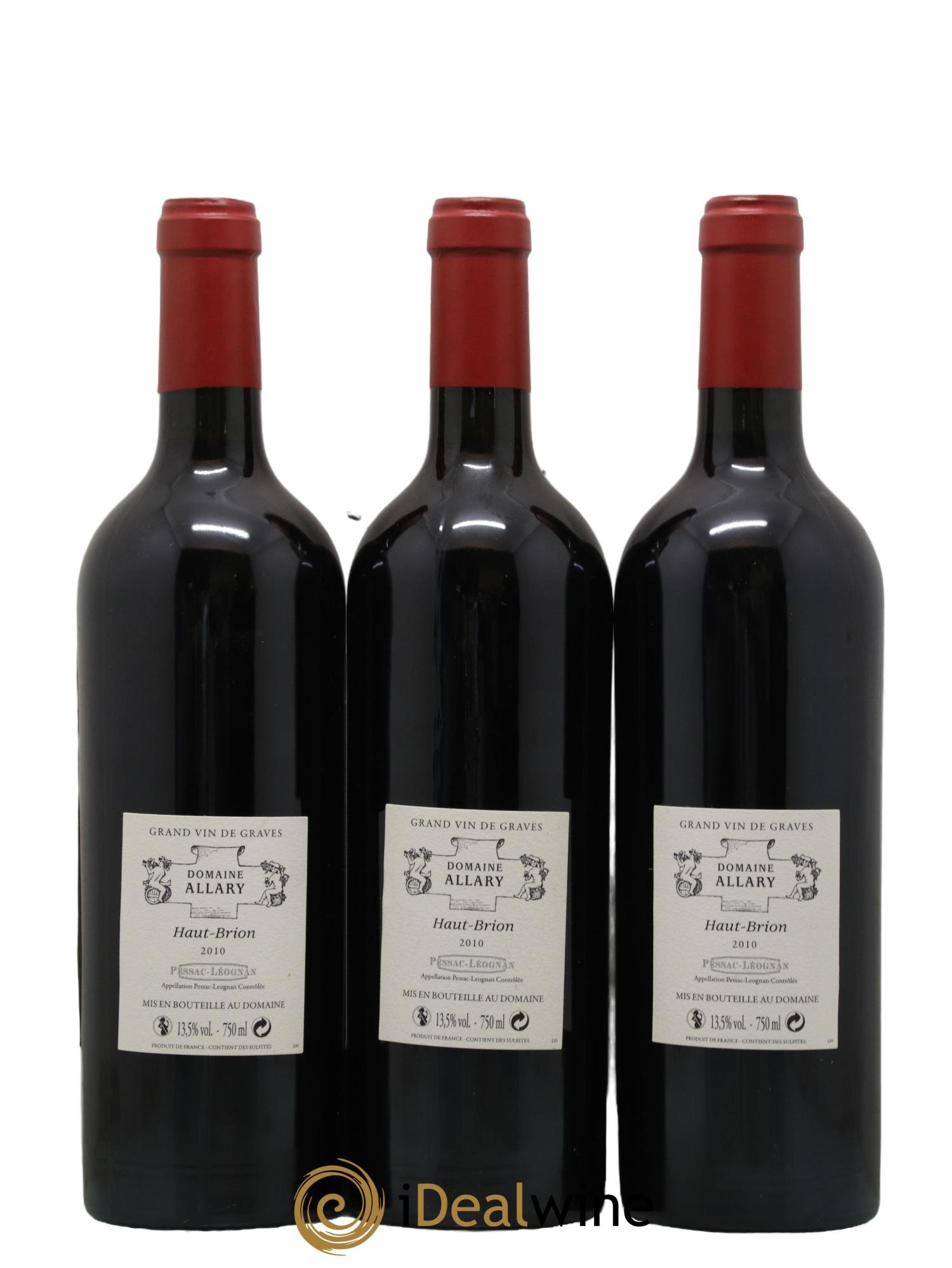 Domaine Allary Haut-Brion 2010 - Lot of 3 bottles - 1