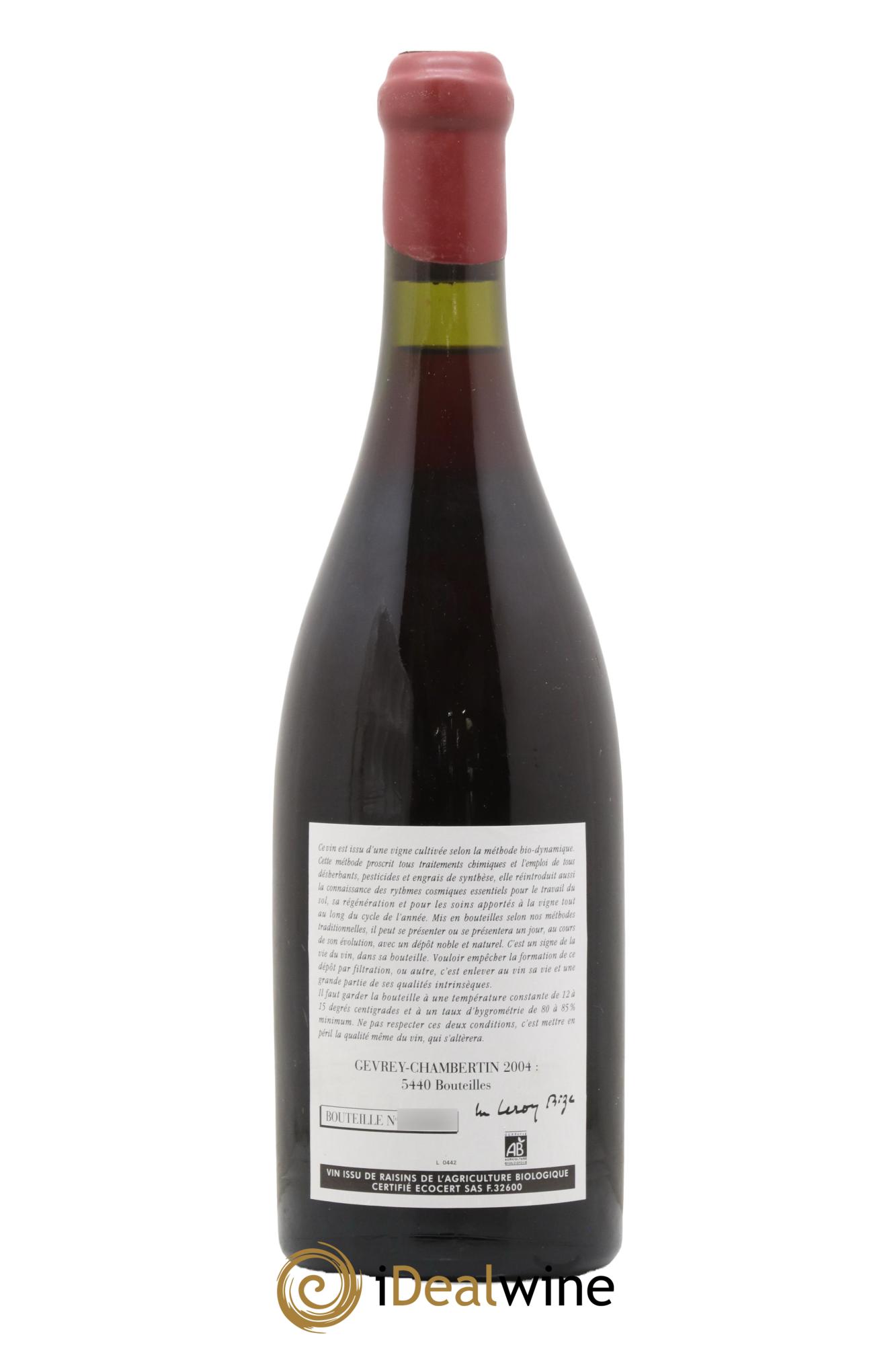 Gevrey-Chambertin Leroy (Domaine) 2004 - Lot de 1 bouteille - 1