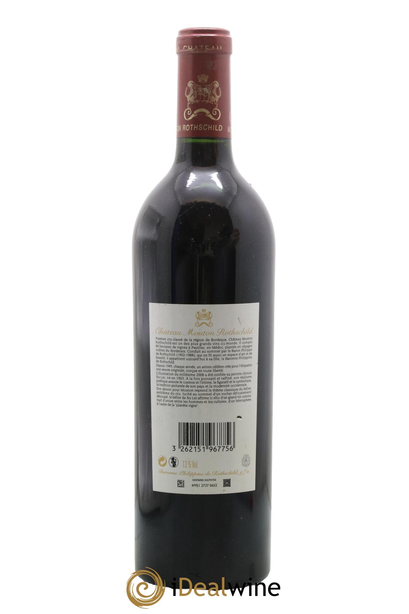 Château Mouton Rothschild 1er Grand Cru Classé 2008 - Lot de 1 bouteille - 1