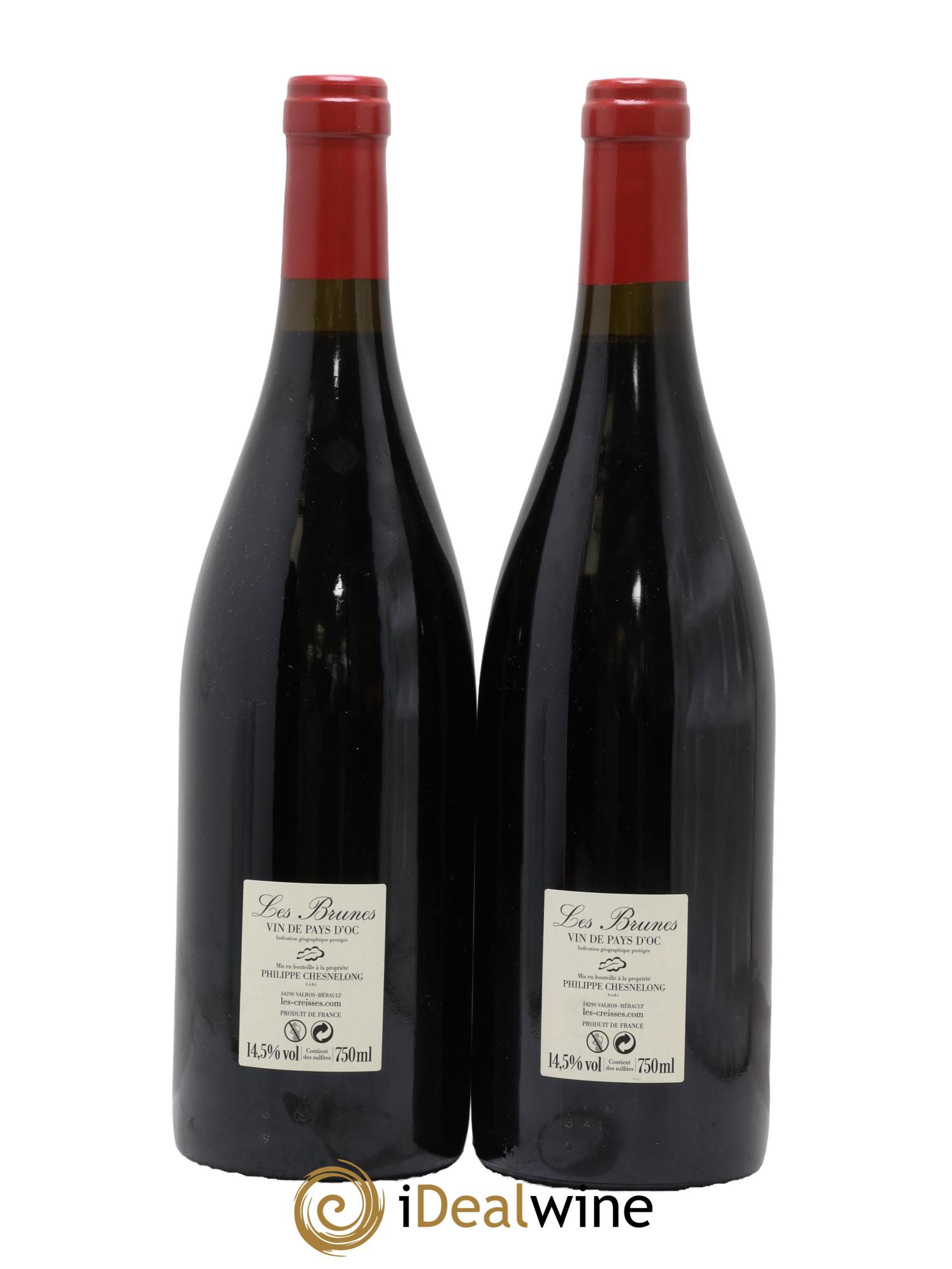 IGP Pays d'Oc (Vin de Pays d'Oc) Les Brunes Les Creisses 2017 - Lot de 2 bouteilles - 1