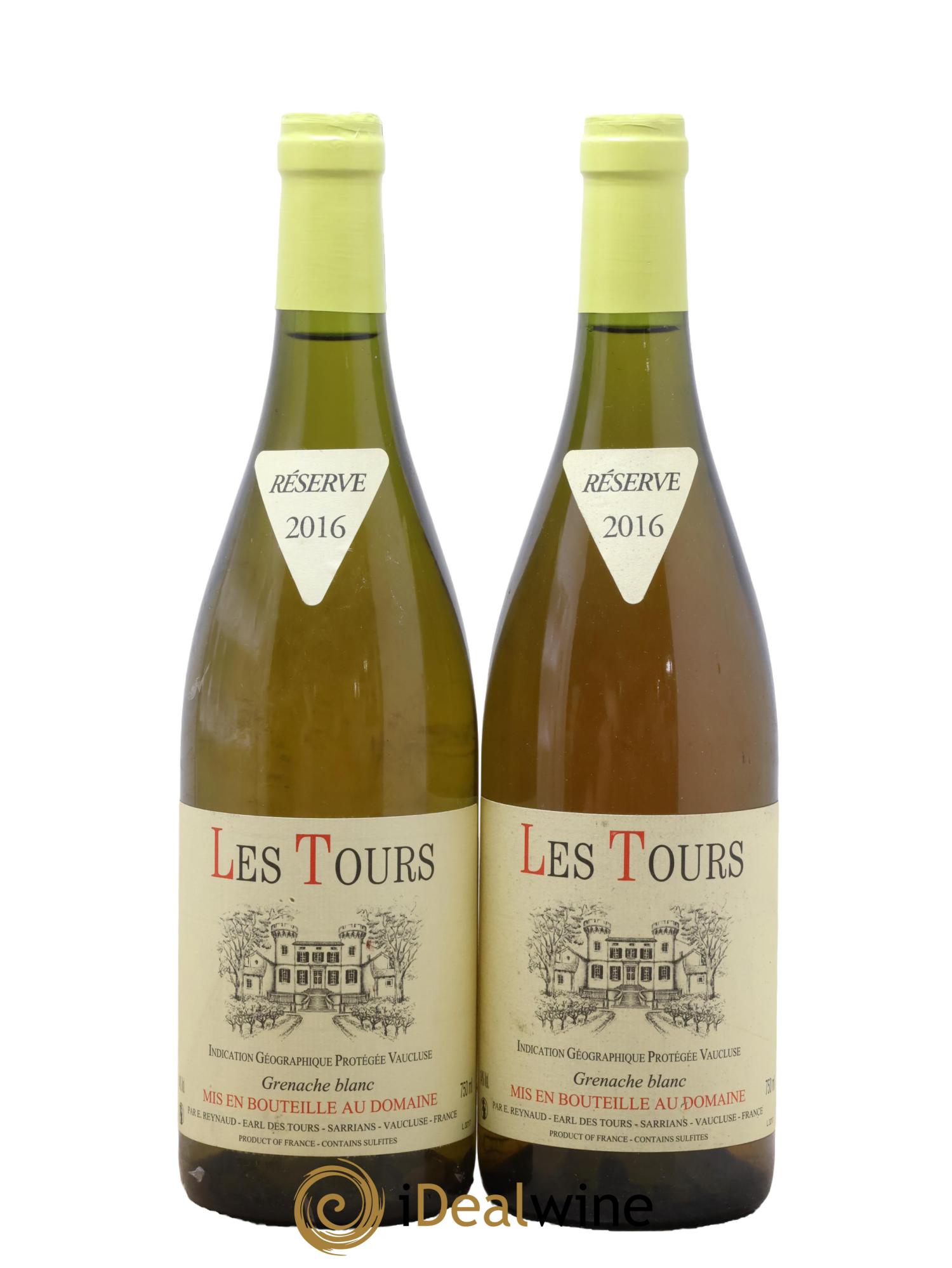 IGP Vaucluse (Vin de Pays de Vaucluse) Les Tours Grenache Blanc Emmanuel Reynaud 2016 - Posten von 2 Flaschen - 0