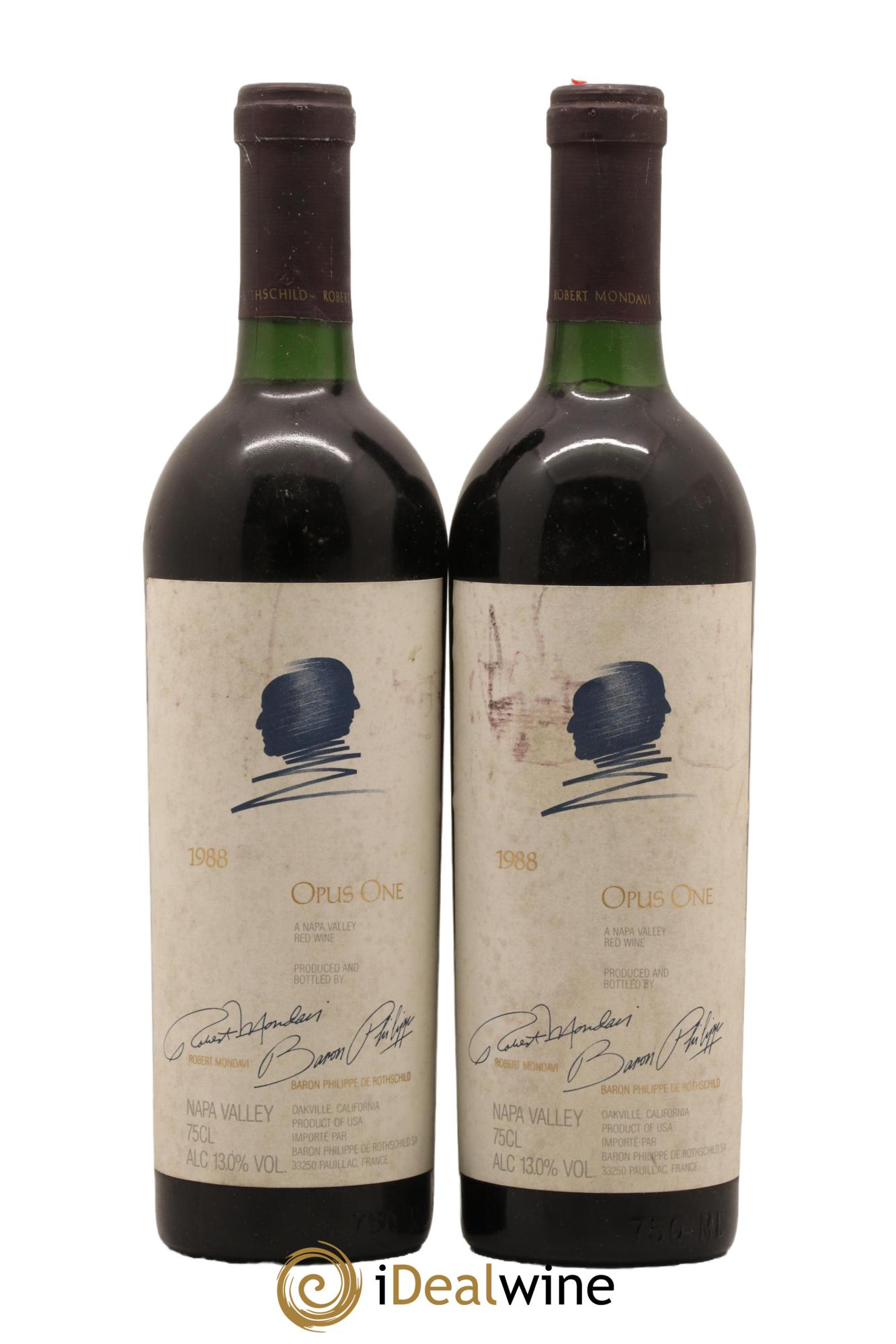 Napa Valley Opus One Robert Mondavi 1988 - Lot de 2 bouteilles - 0