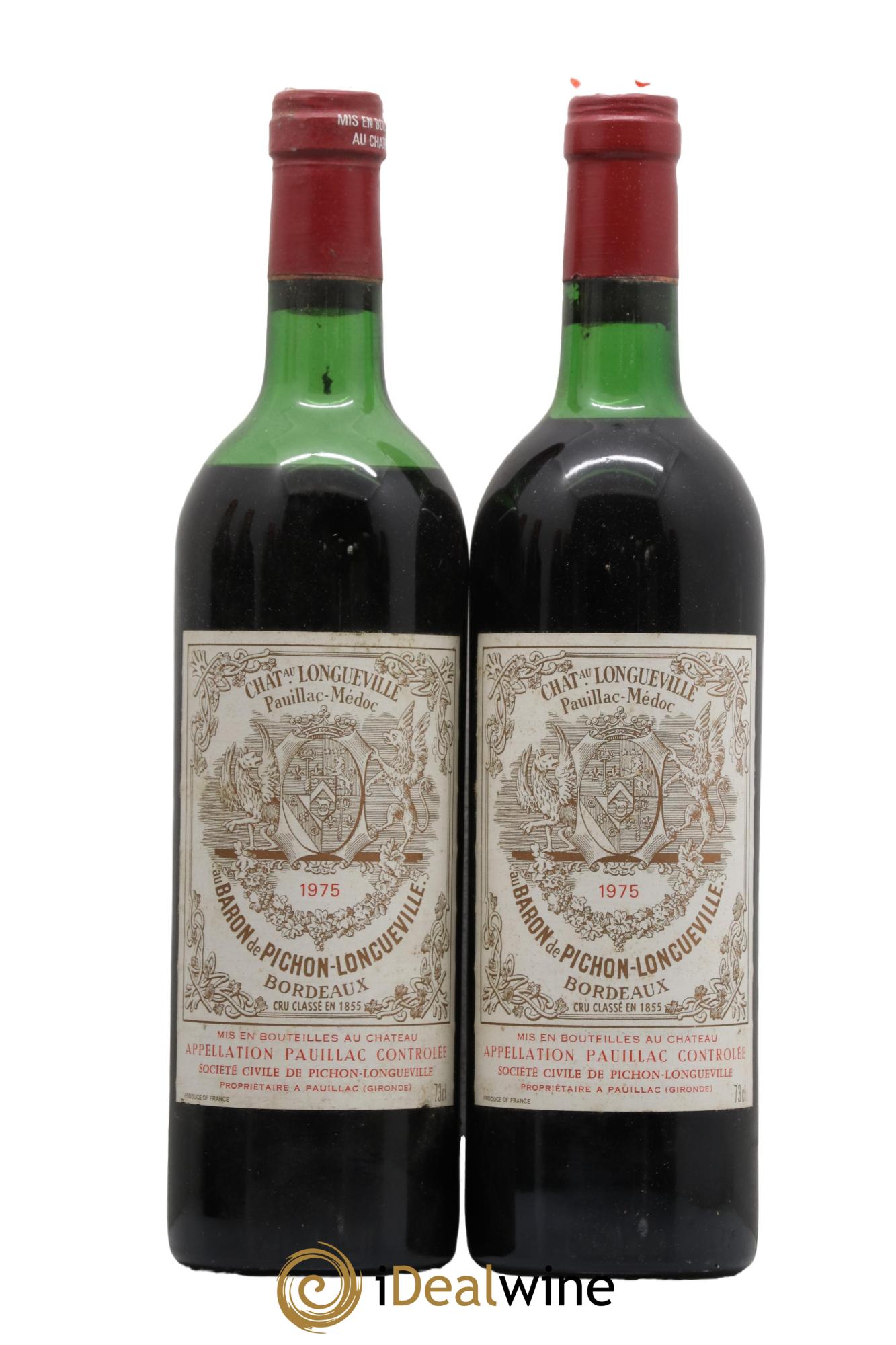 Pichon Longueville Baron 2ème Grand Cru Classé 1975 - Lot de 2 bouteilles - 0