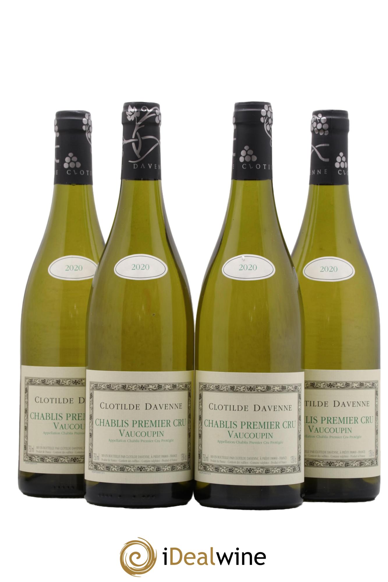 Chablis 1er Cru Vaucoupin Clotilde Davenne 2020 - Lot de 4 bouteilles - 0