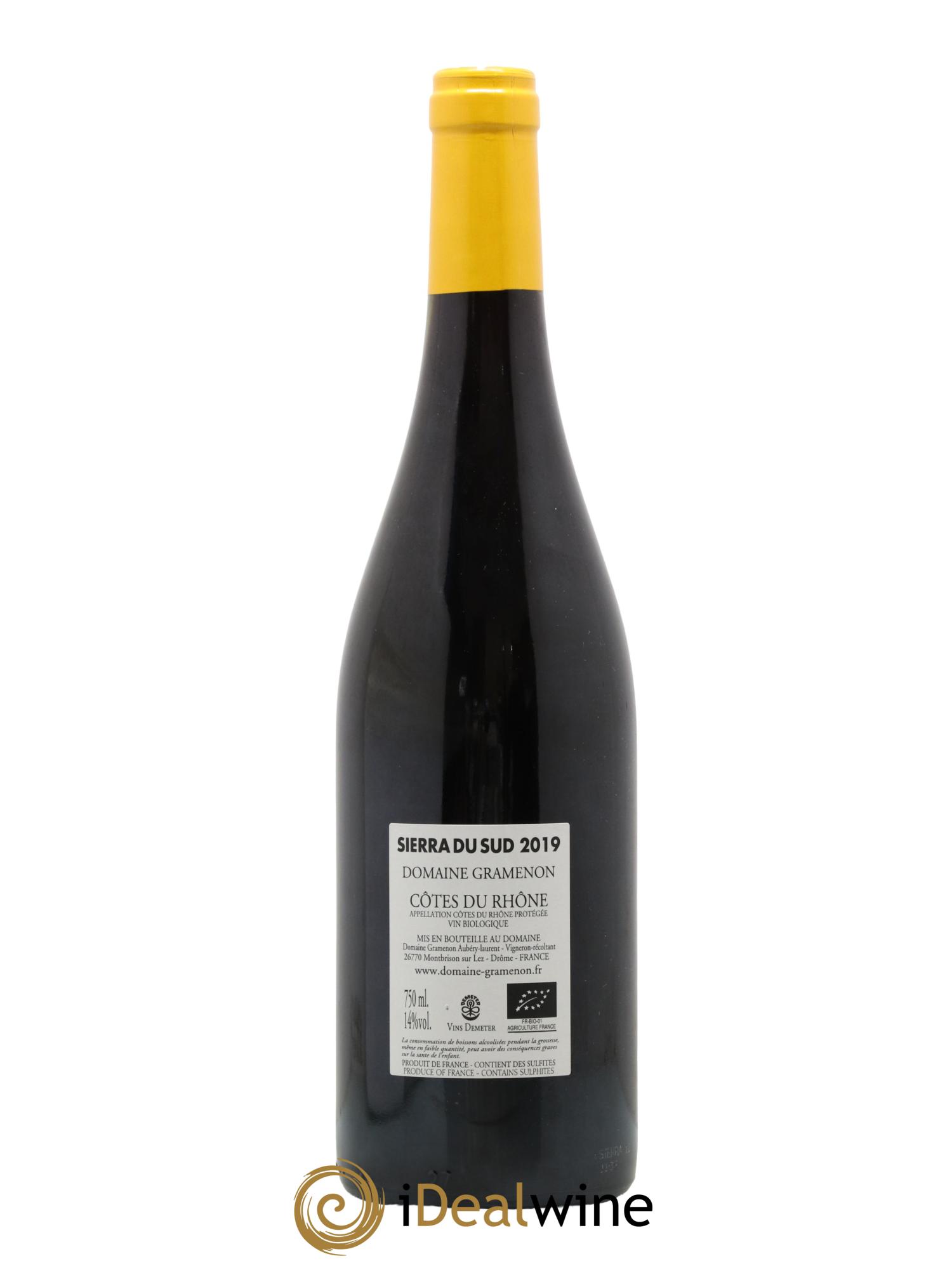 Côtes-du-Rhône Sierra du Sud Gramenon (Domaine) 2019 - Lot de 1 bouteille - 1