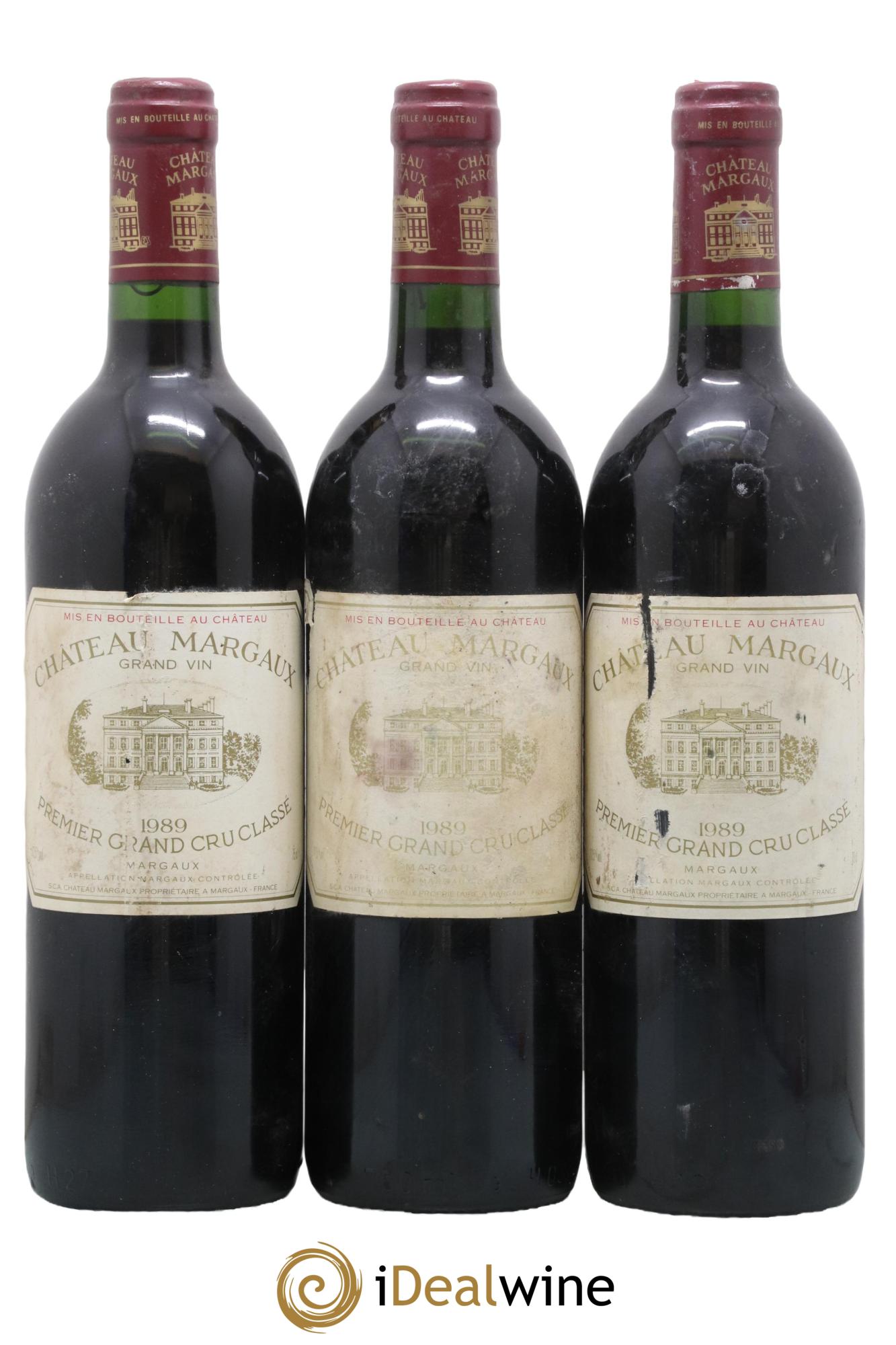 Château Margaux 1er Grand Cru Classé 1989 - Lot de 3 bouteilles - 0