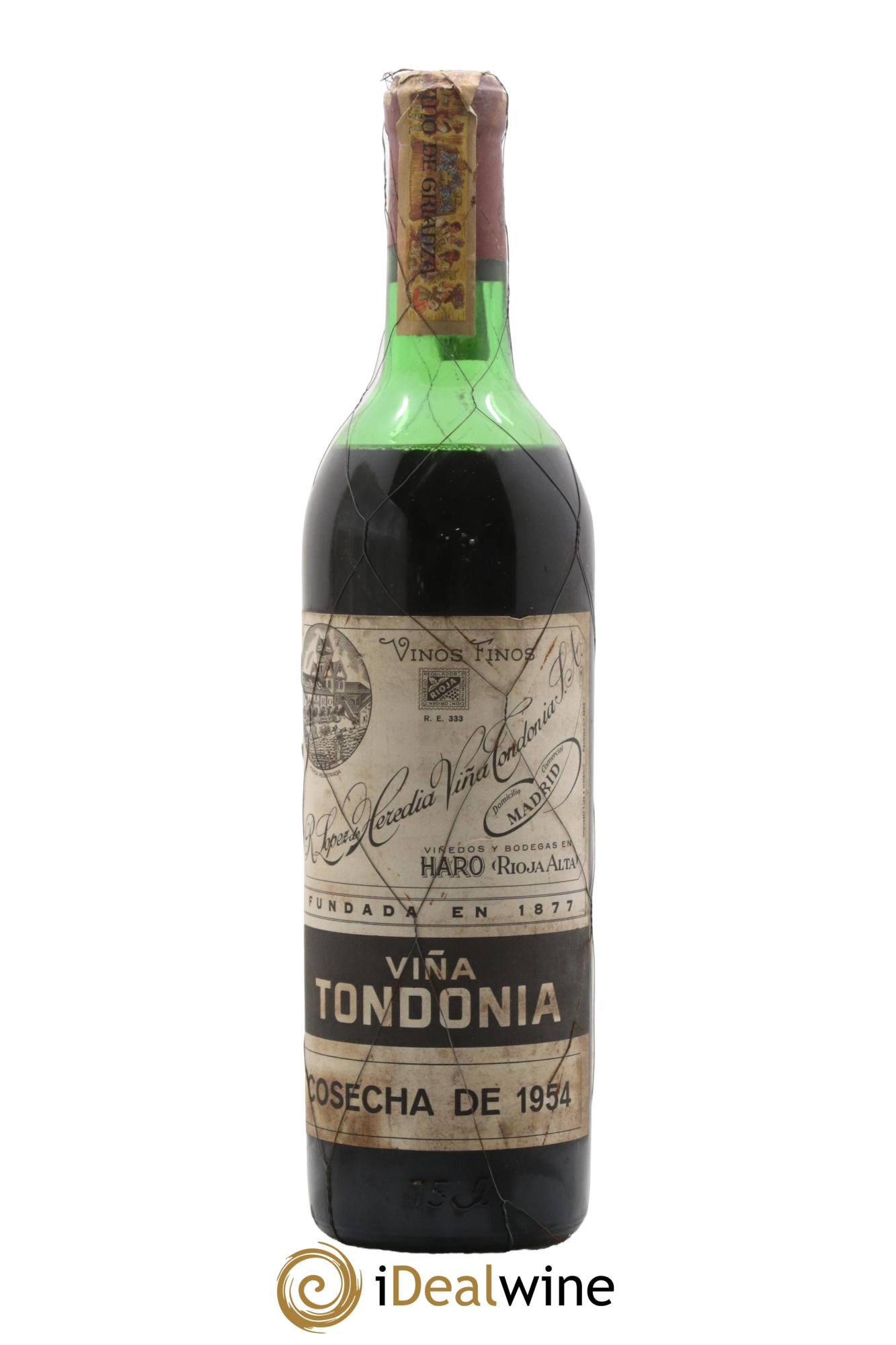 Rioja DOCA Reserva Vina Tondonia R. Lopez de Heredia 1954 - Lot de 1 bouteille - 0