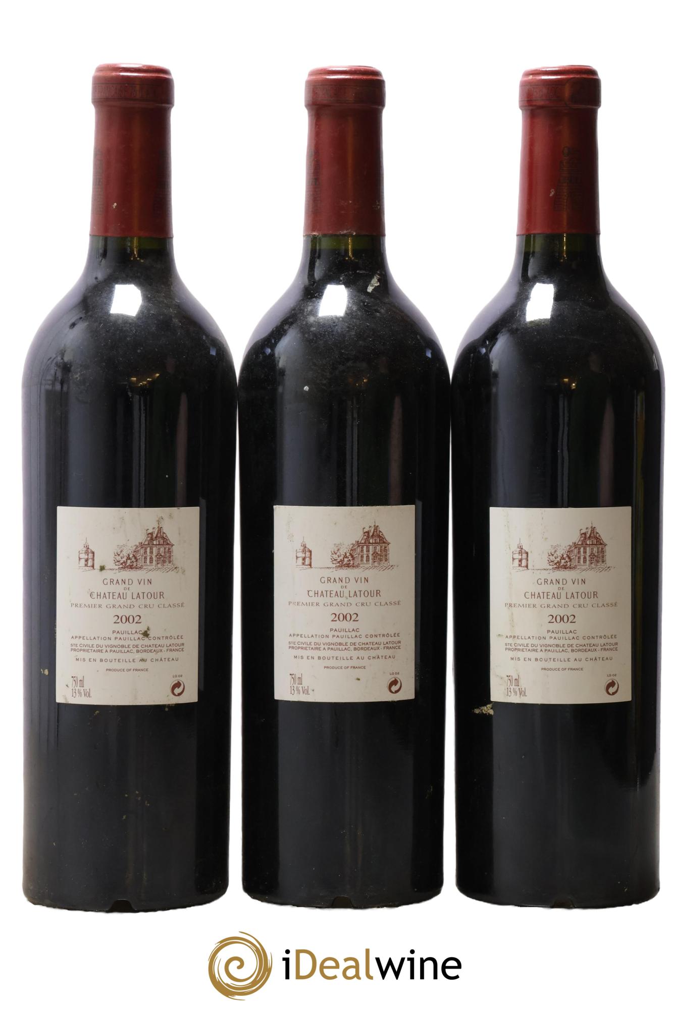 Château Latour 1er Grand Cru Classé 2002 - Lot de 3 bouteilles - 1