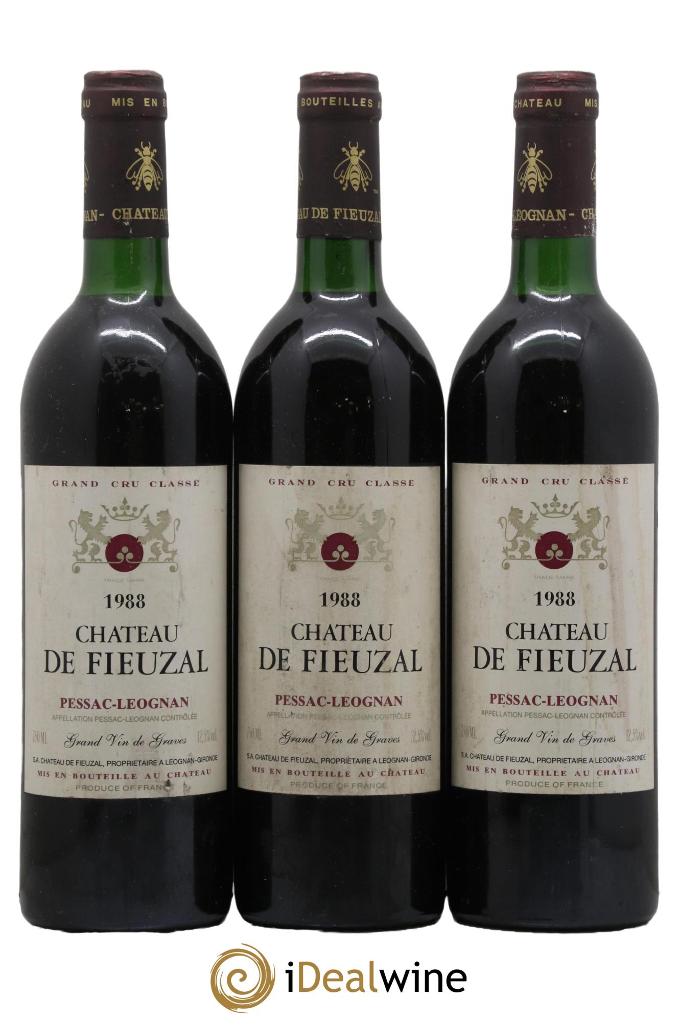 Château de Fieuzal Cru Classé de Graves 1988 - Lotto di 3 bottiglie - 0