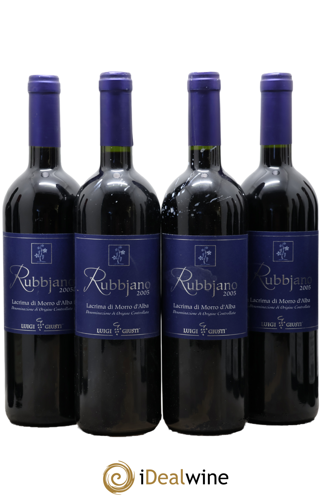 Italie Lacrima Di Morro D'Alba Rubbjano Luigi Giusti 2005 - Lot de 4 bouteilles - 0