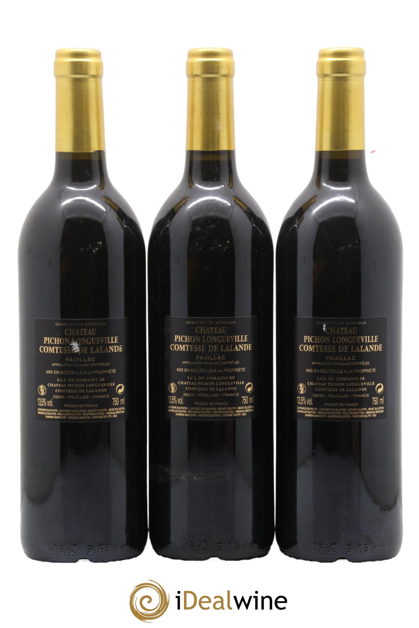 Château Pichon Longueville Comtesse de Lalande 2ème Grand Cru Classé 2016 - Lot de 3 bouteilles - 1