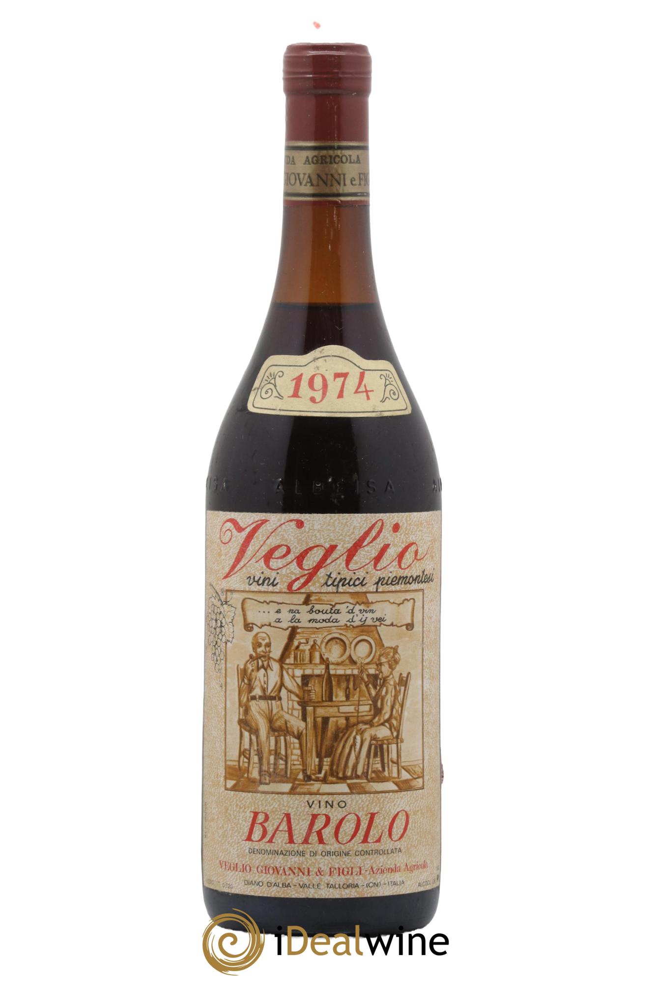 Barolo DOCG Giovanni Veglio 1974 - Lotto di 1 bottiglia - 0