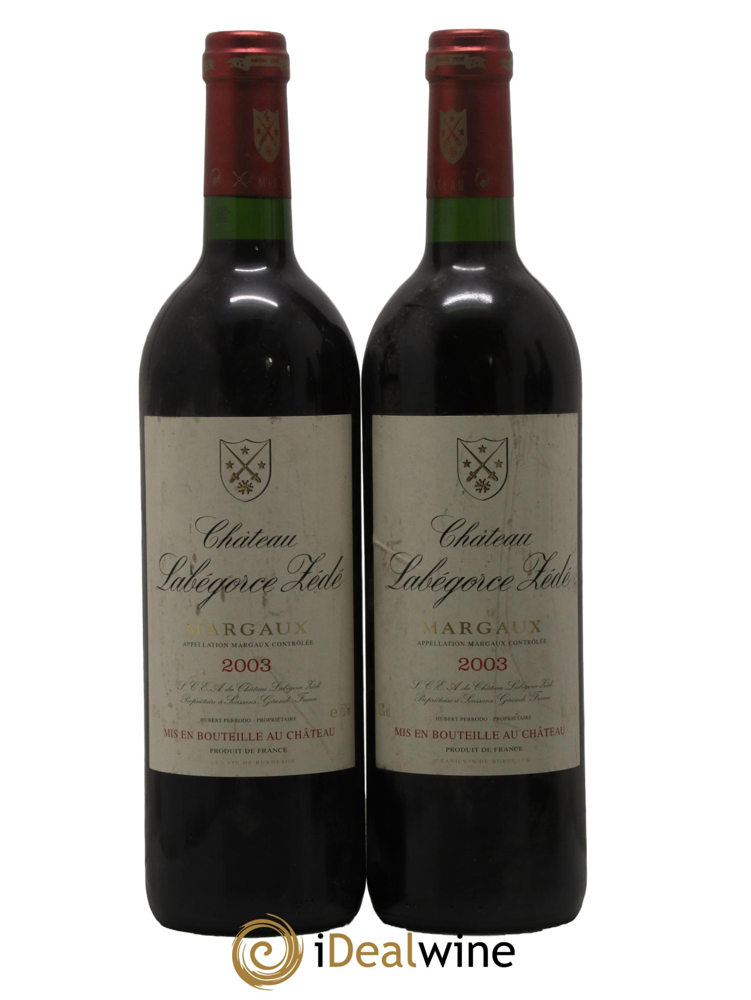 Château Labegorce Zédé Cru Bourgeois 2003 - Lot de 2 bouteilles - 0