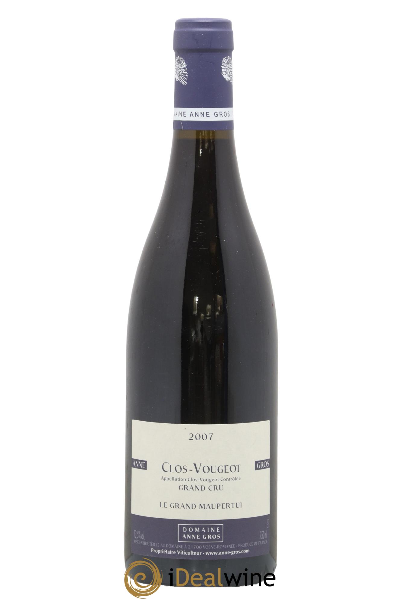 Clos de Vougeot Grand Cru Le Grand Maupertui Anne Gros 2007 - Lot of 1 bottle - 0
